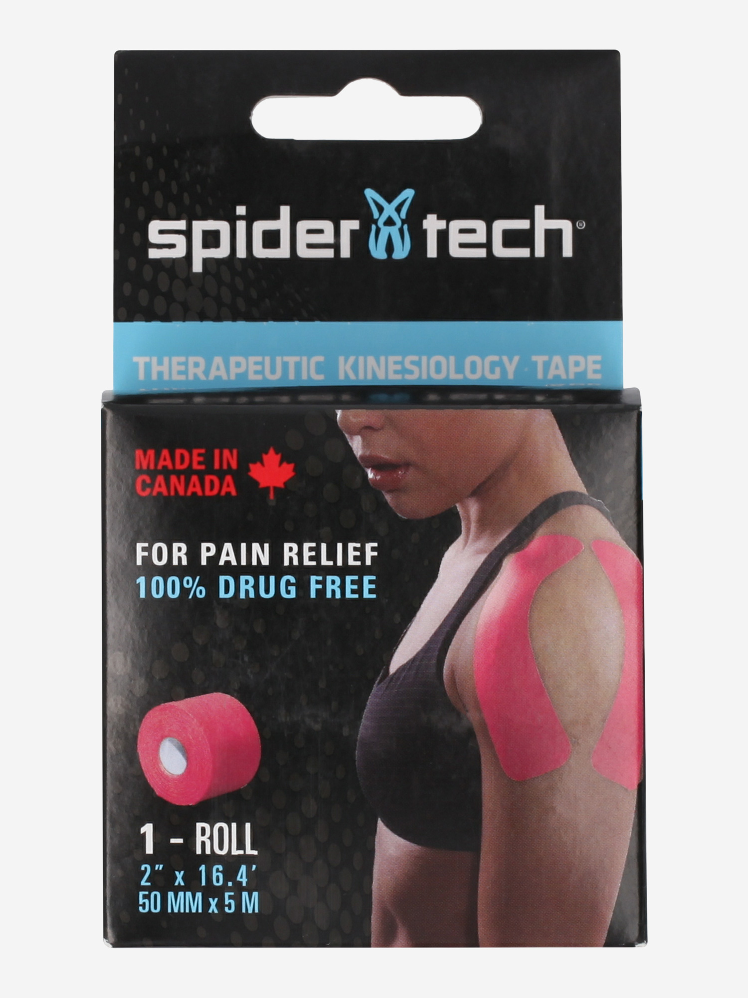 фото Тейп spidertech, 5 см х 5 м, розовый