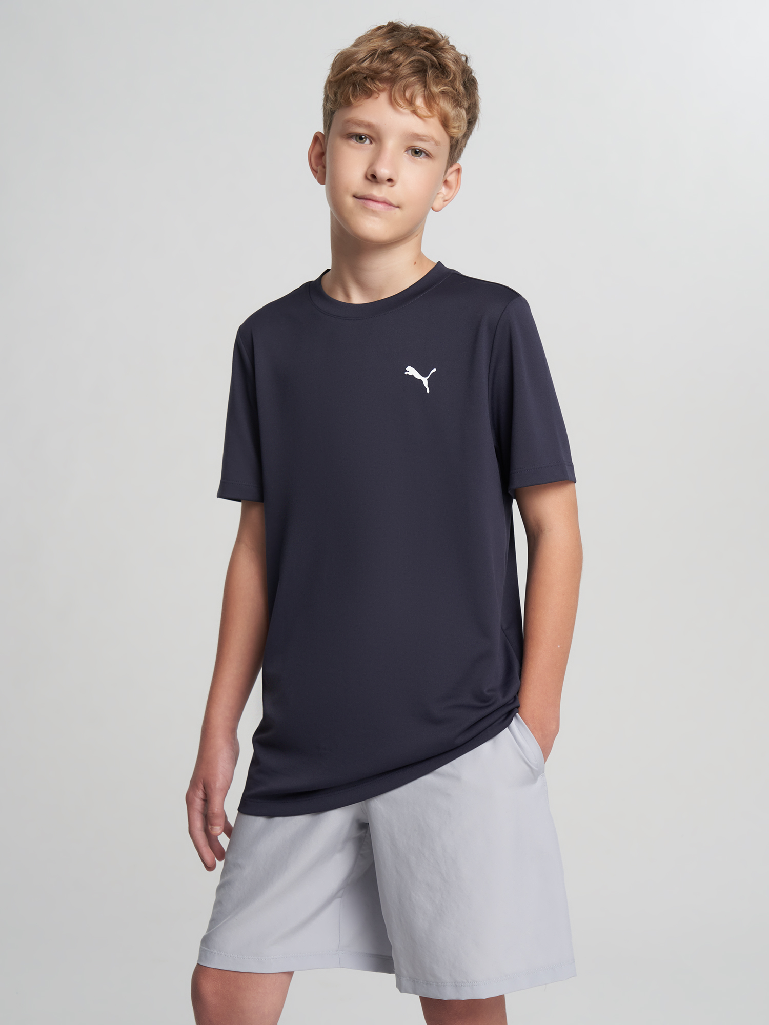 Изображение товара Футболка детская PUMA, Темно-синий Изображение товара Футболка детская PUMA, Темно-синий