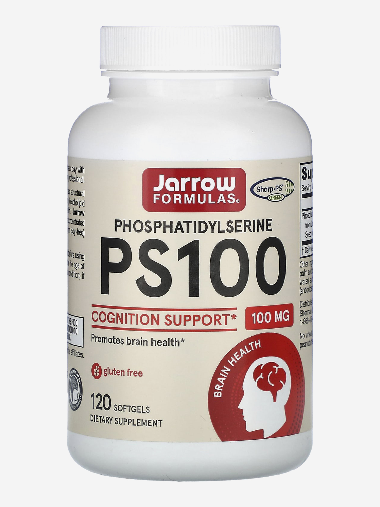 Изображение товара БАД витамины для мозга Jarrow Formulas PS100 100 мг 120 мягких гелевых капсул