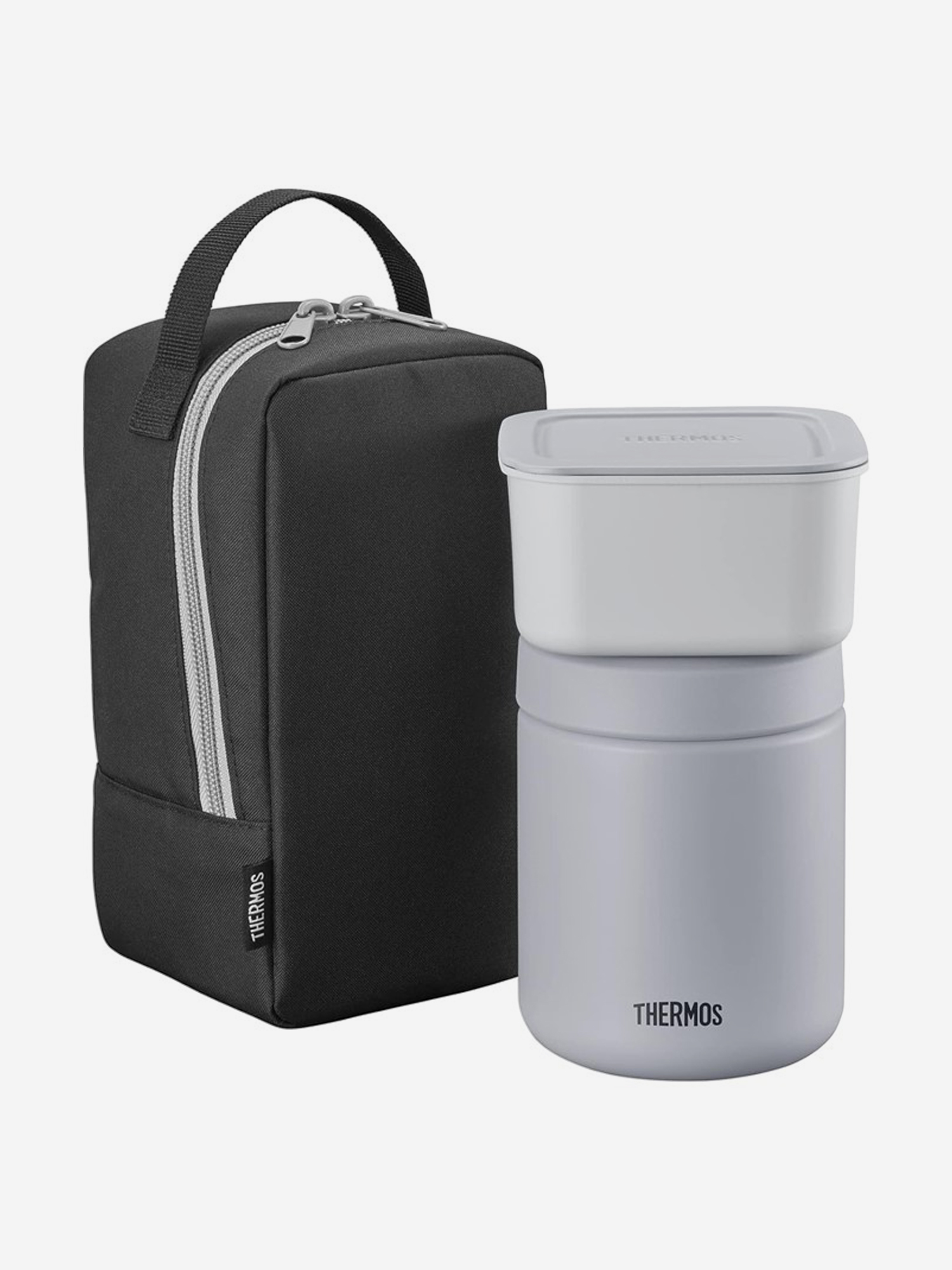 

Термос THERMOS JBY-801 BKGY, с пластиковым контейнером в чехле, 0.8л, Серый