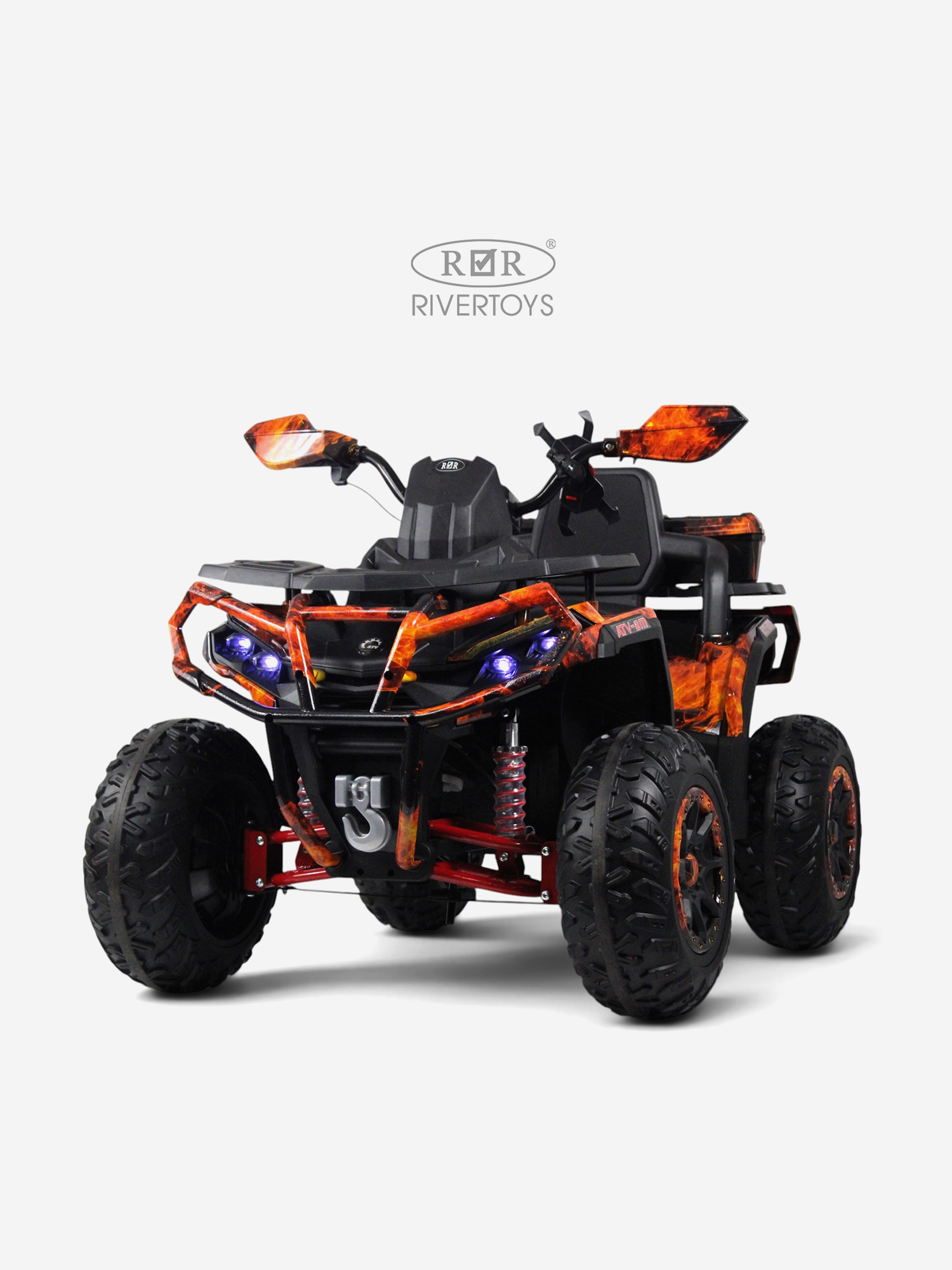 Изображение товара Детский электроквадроцикл RIVERTOYS Z111ZZ огненный, Оранжевый