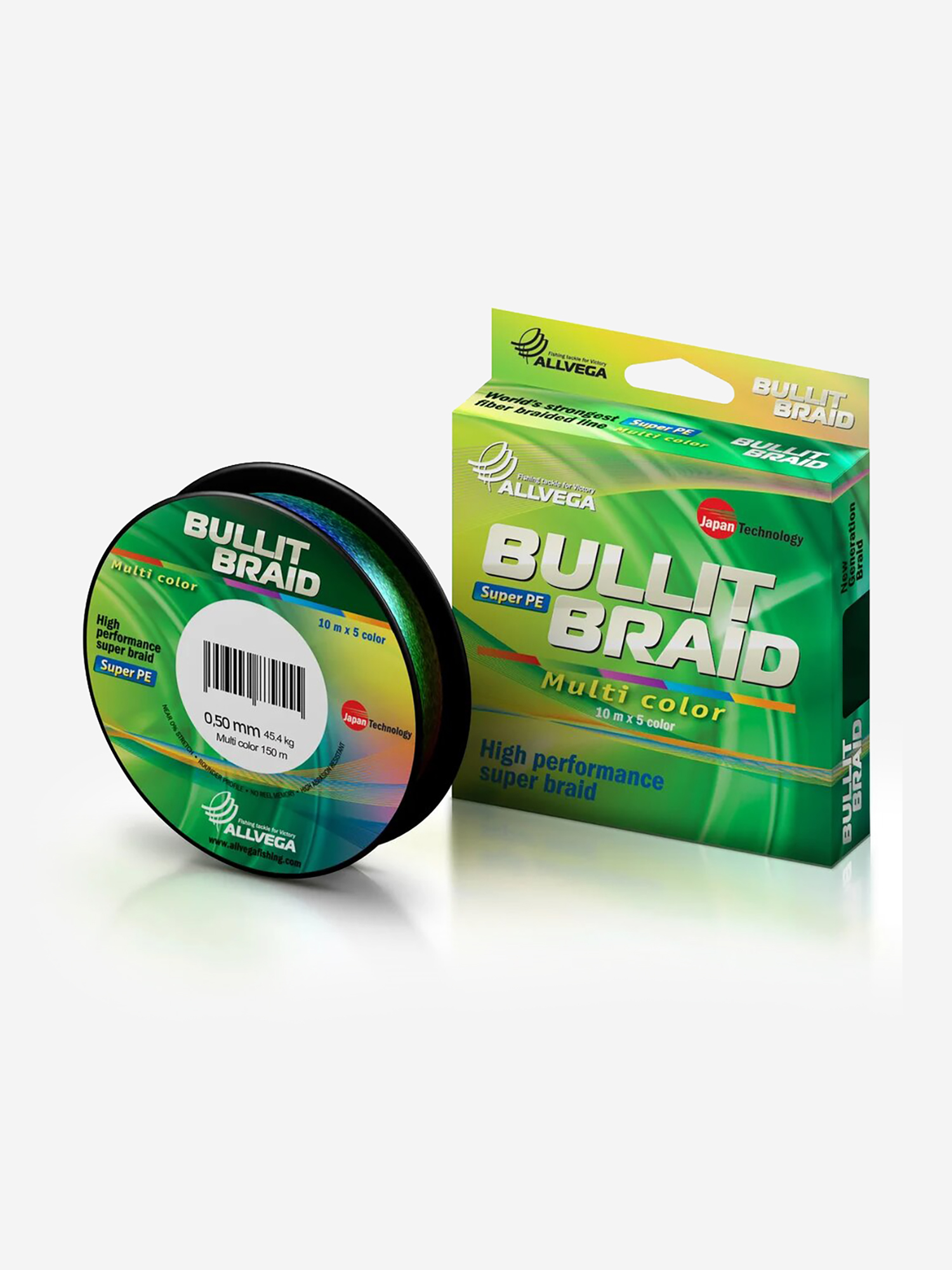 

Шнур плетёный ALLVEGA "Bullit Braid" 150м мультиколор 0.50мм (45.4кг), Мультицвет