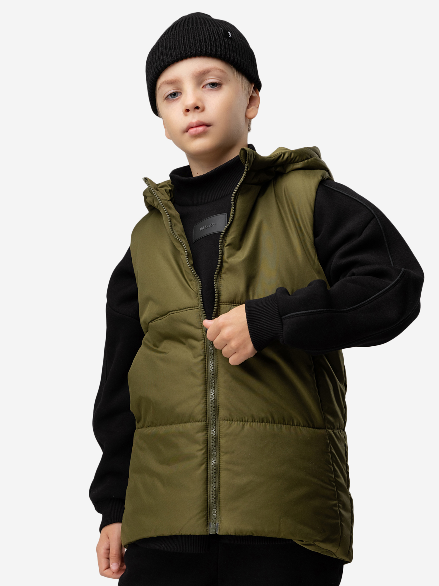 Изображение товара Утепленный жилет для мальчиков bodo хаки всесезонный спорт и путешествия