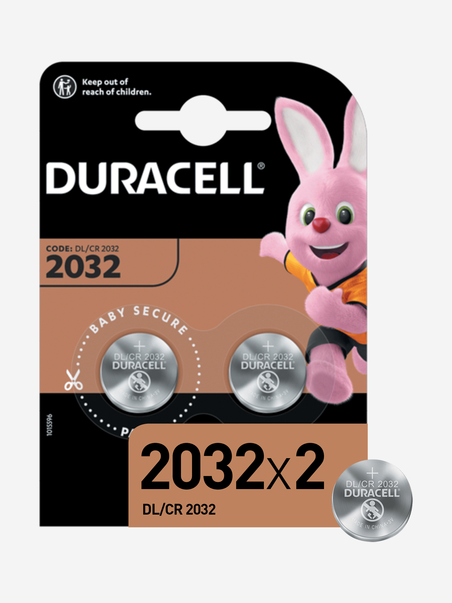 Батарейки литиевые Duracell 2032 3V Б0037273, 2 шт., Серый
