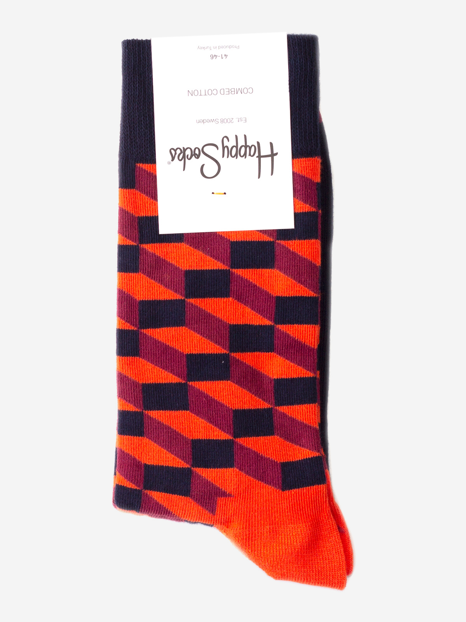 Носки с рисунками Happy Socks - Filled Optic Burgundy Black, Красный