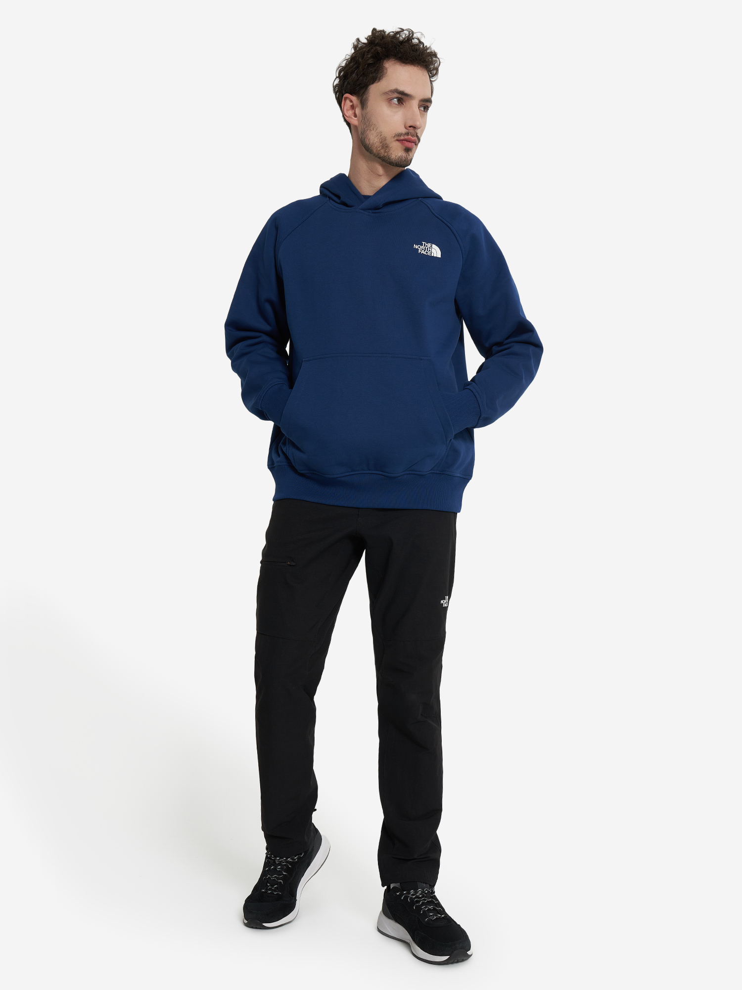 фото Худи мужское the north face raglan box nse, синий