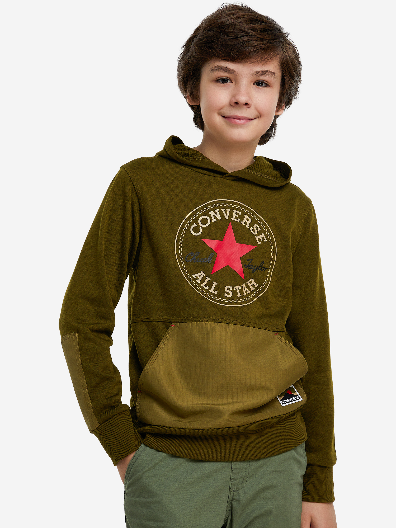 

Худи для мальчиков Converse Geared Up Blocked, Зеленый