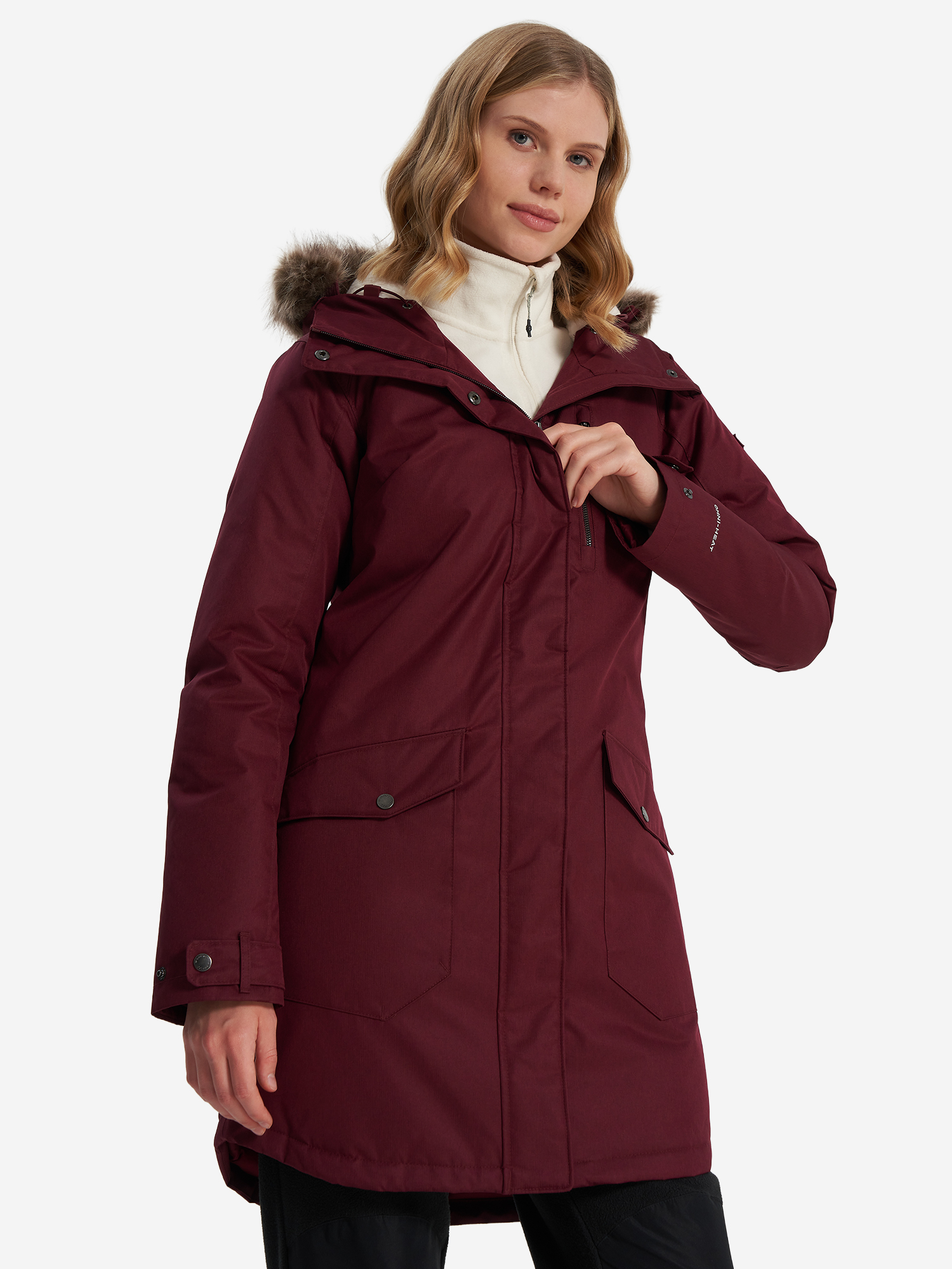 Изображение товара Женская утепленная зимняя парка Columbia Suttle Mountain Long Insulated Jacket бордовая