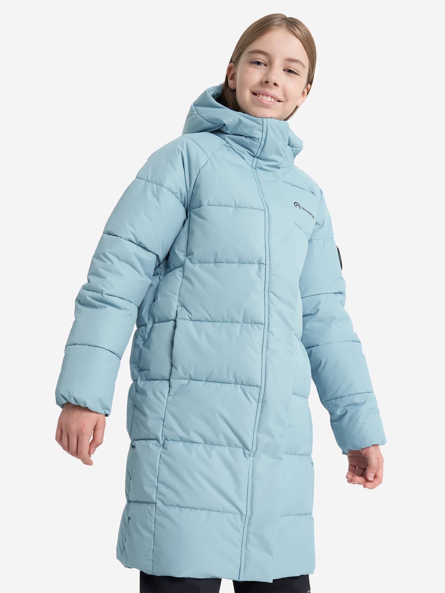 фото Пальто утепленное для девочек outventure, голубой