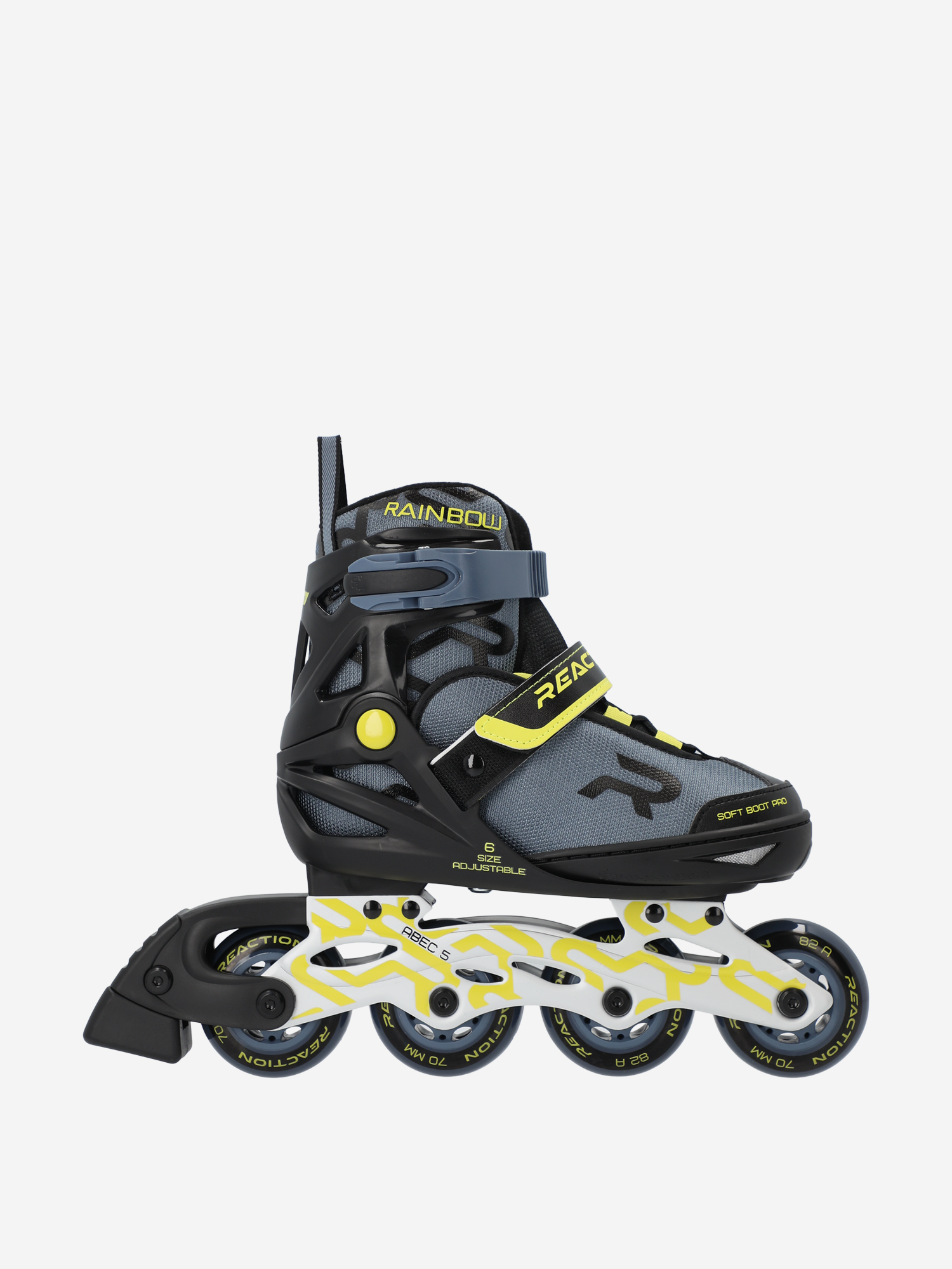 

Роликовые коньки детские раздвижные Reaction Rainbow boy, Серый