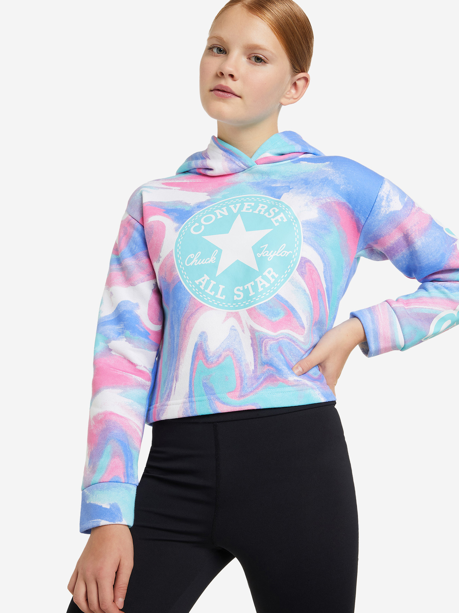 

Худи для девочек Converse Dye Printed, Мультицвет