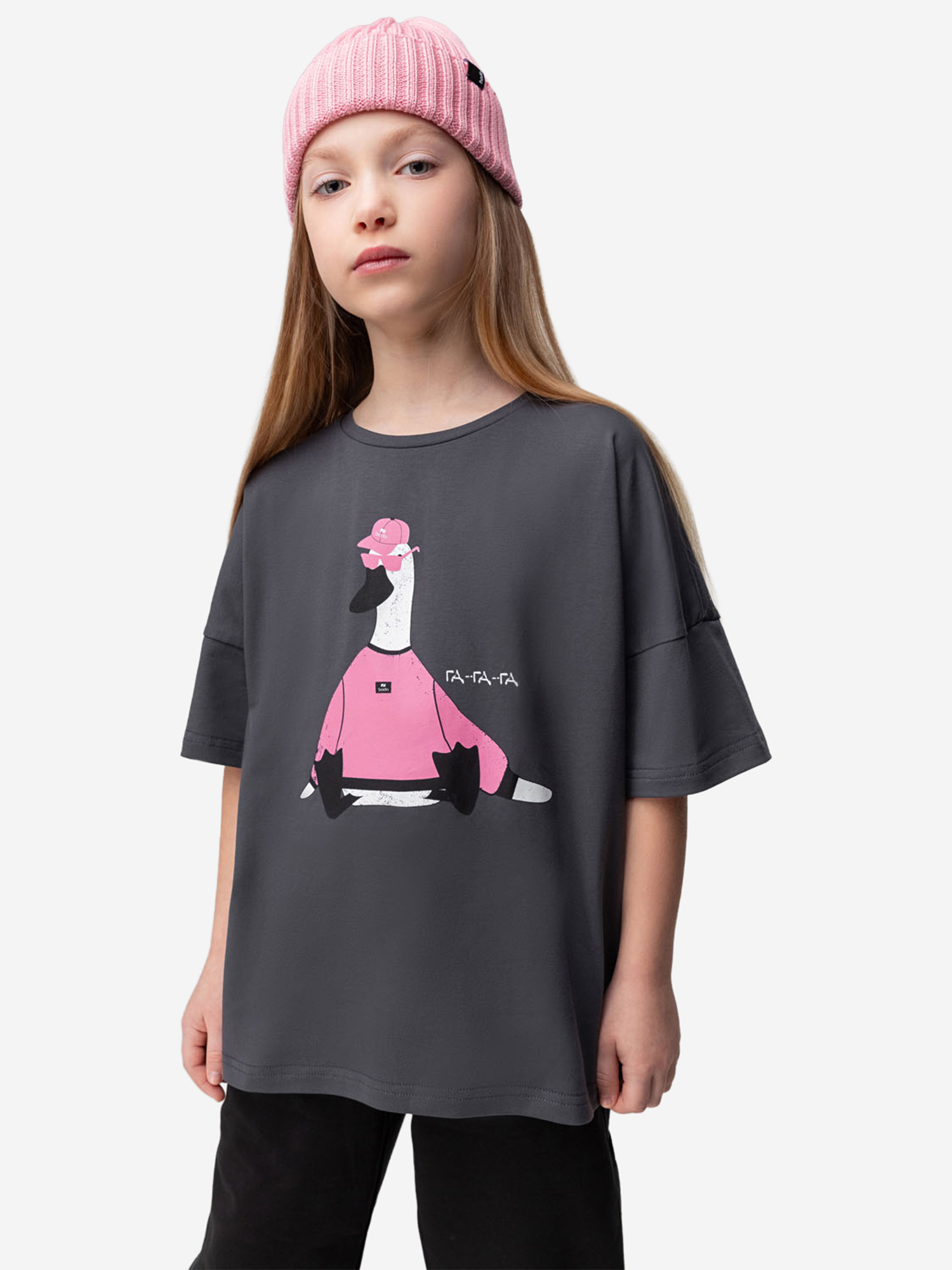 Изображение товара Футболка для девочек bodo темно-серого цвета для путешествий и активного отдыха