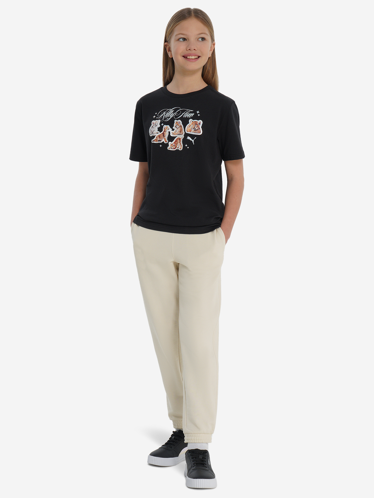 Футболка для девочек PUMA Graphic, Черный 5