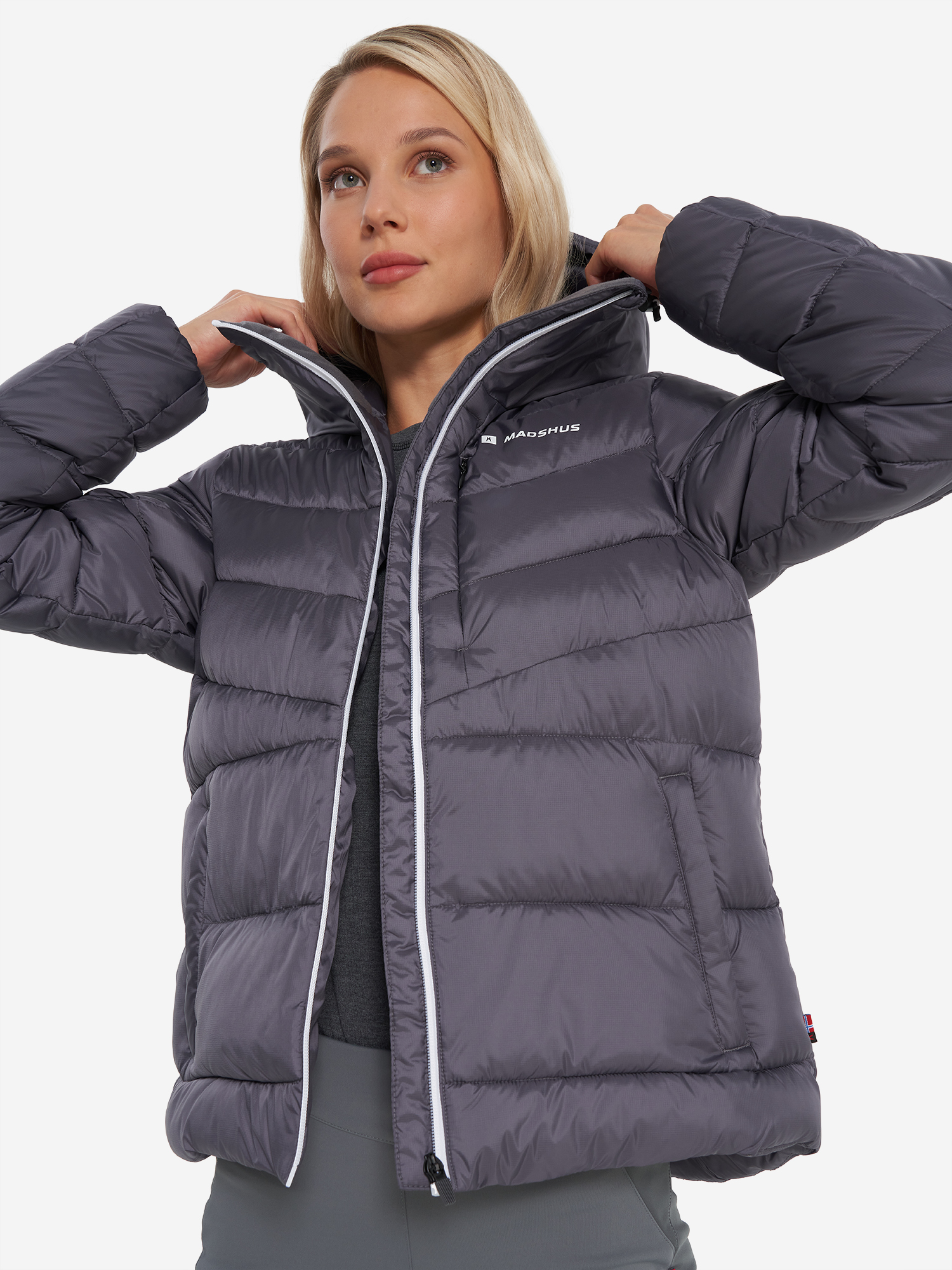 Пуховик женский Madshus, Серый