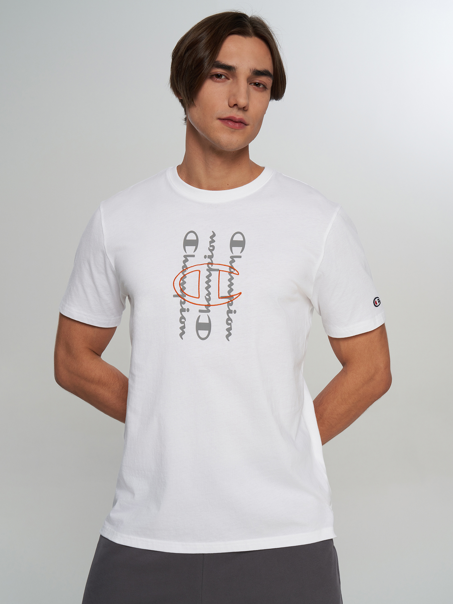 Изображение товара Champion футболка мужская белая с принтом 100% хлопок