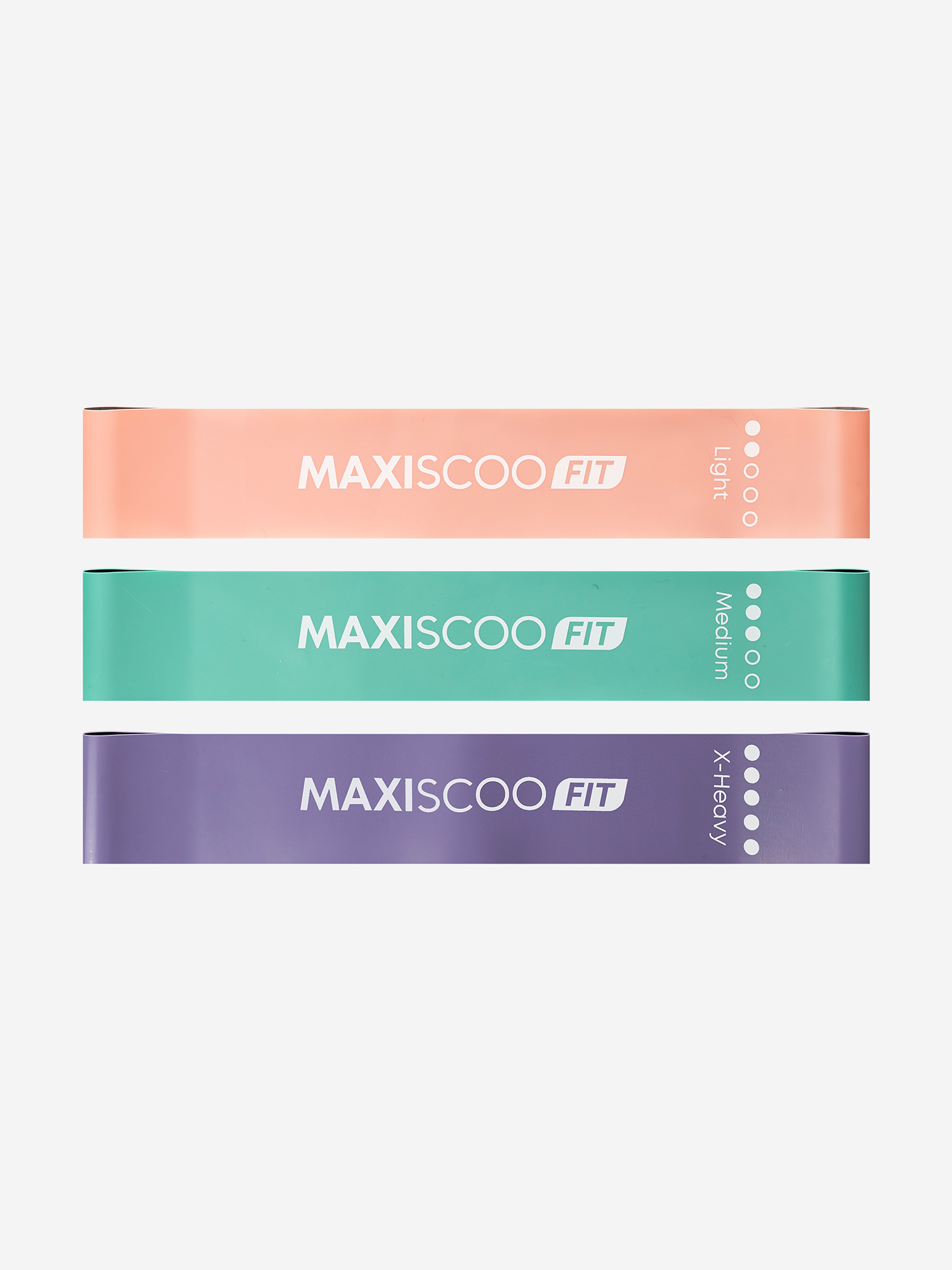 

Набор Фитнес Резинок MAXISCOO FIT с Мешком для Хранения, 3 шт, Мультицвет