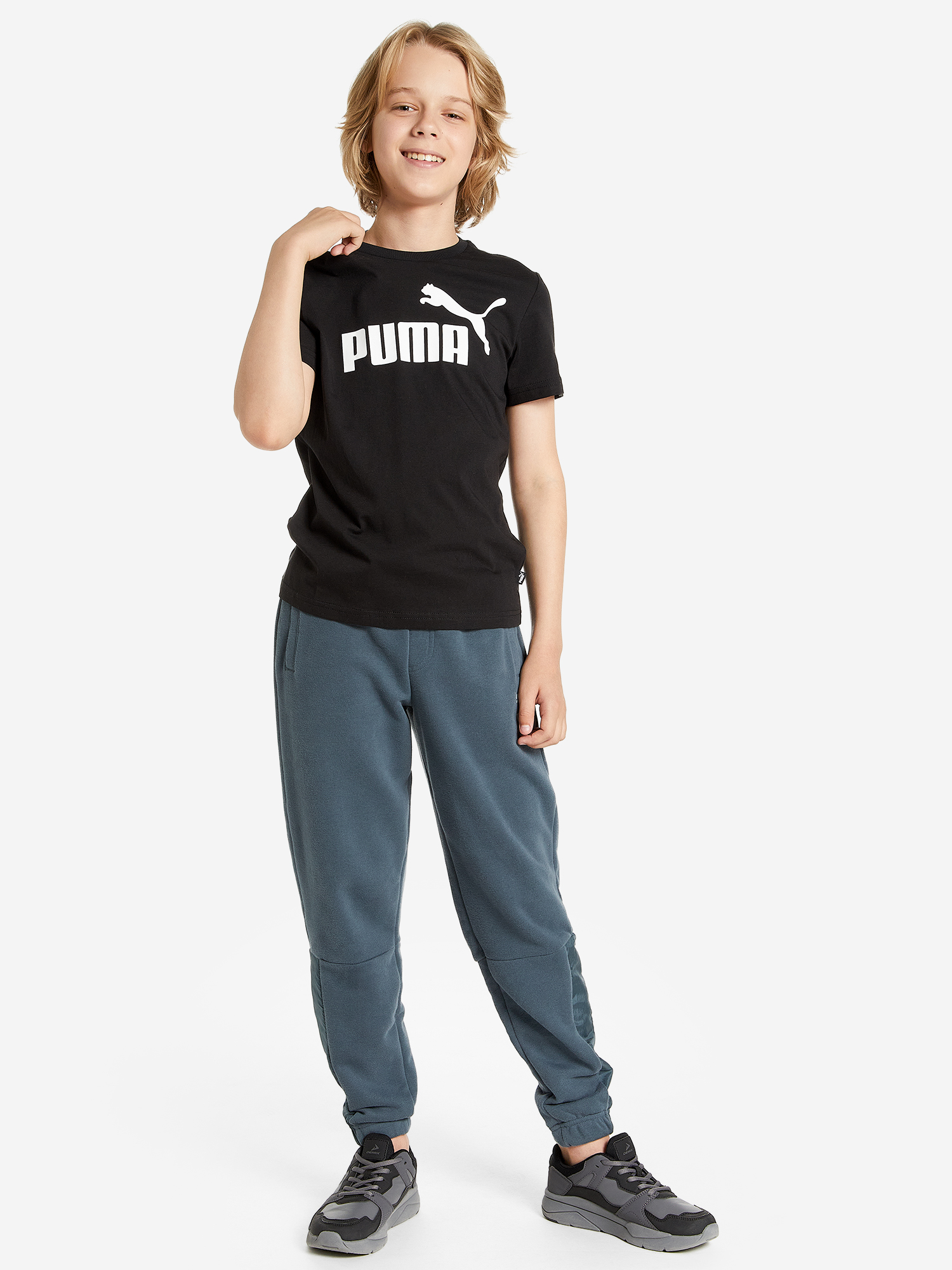 фото Футболка для мальчиков puma ess logo, черный
