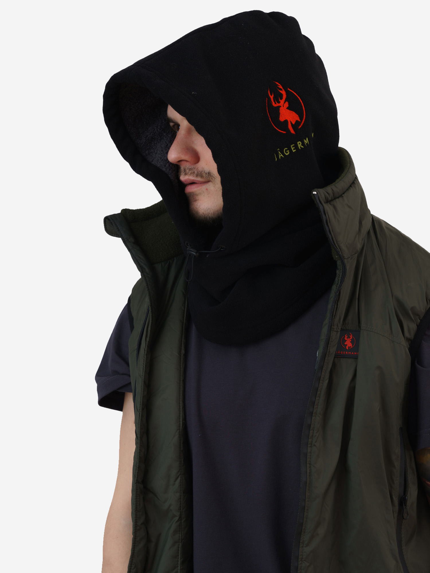 Капор — капюшон флисовый утепленный черный Jägermann, Черный HOOD_21340KSHPJ15-BLACK, размер Без размера - фото 6