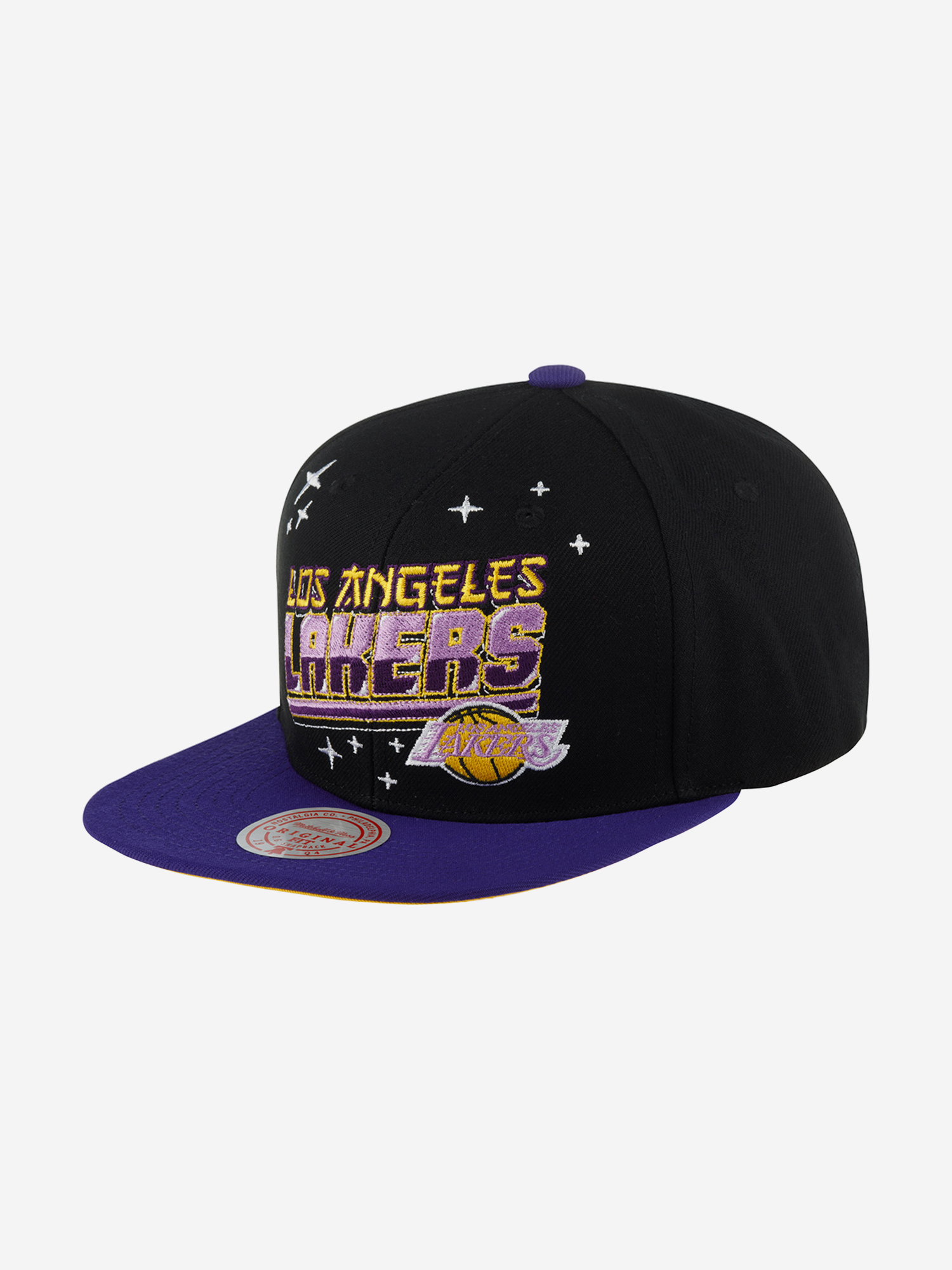 Бейсболка с прямым козырьком MITCHELL NESS HHSS5472-LALYYPPPBLCK Los Angeles Lakers NBA (черный), Черный