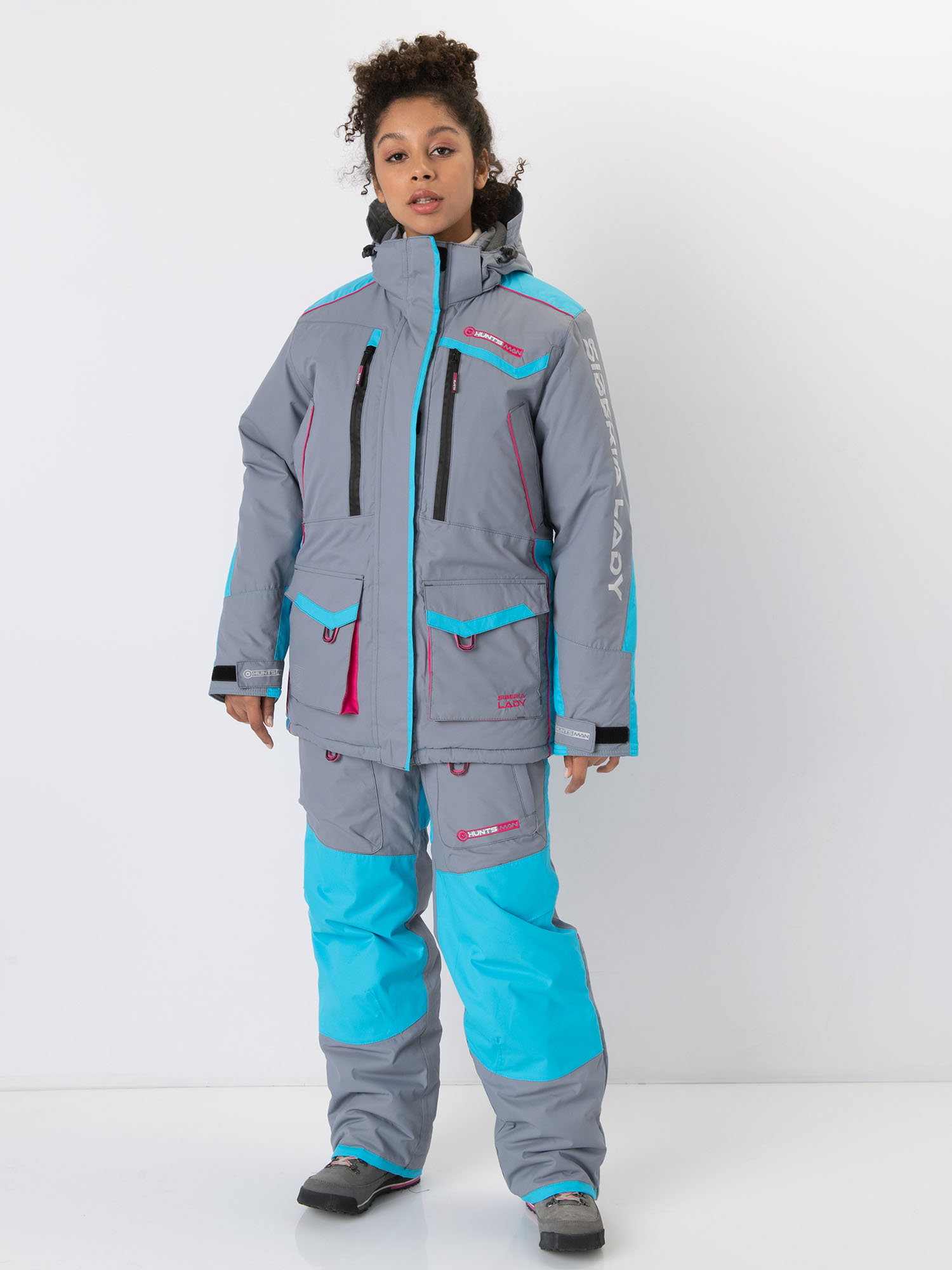 Изображение товара Костюм женский Huntsman Siberia Lady зимний из мембранной ткани Breathable, Серый/голубой