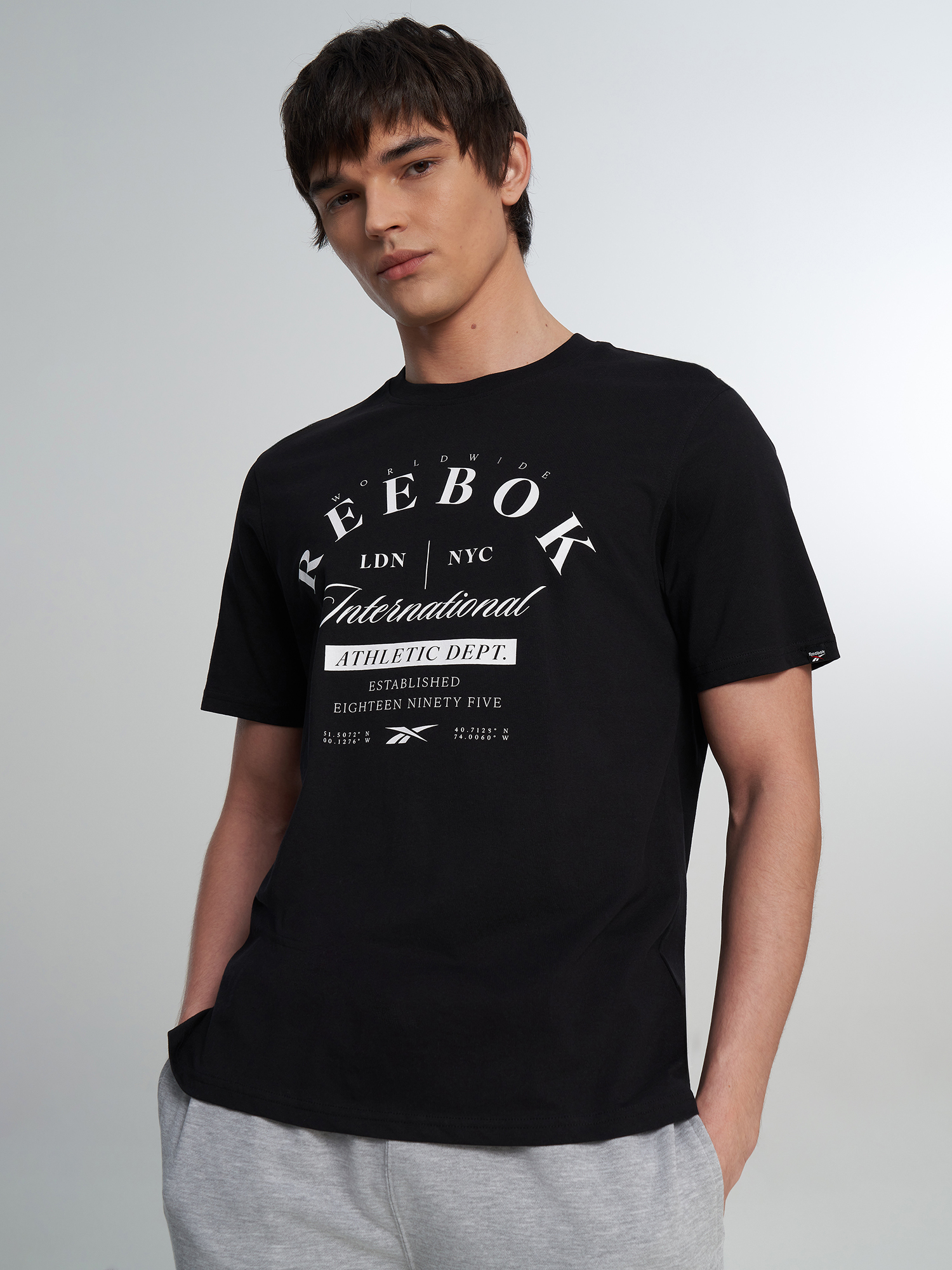 Изображение товара Мужская спортивная футболка Reebok с принтом и коротким рукавом