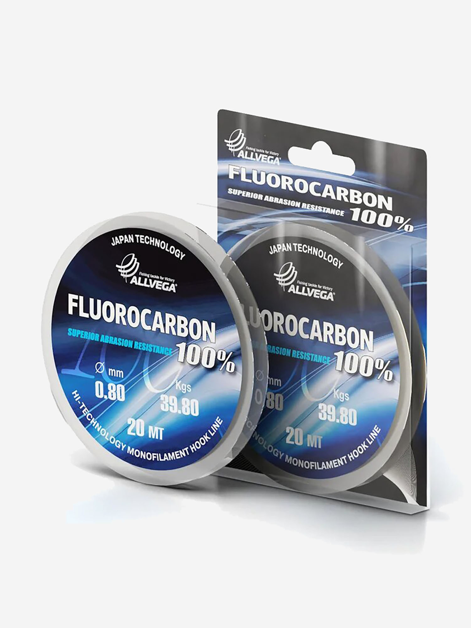 

Леска монофильная ALLVEGA "FX Fluorocarbon 100%" 20м 0.80мм (39.8кг) флюорокарбон 100%, Белый