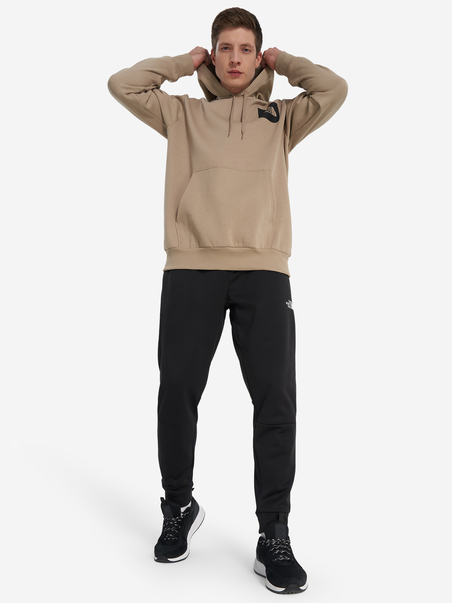 фото Худи мужское the north face fine, серый