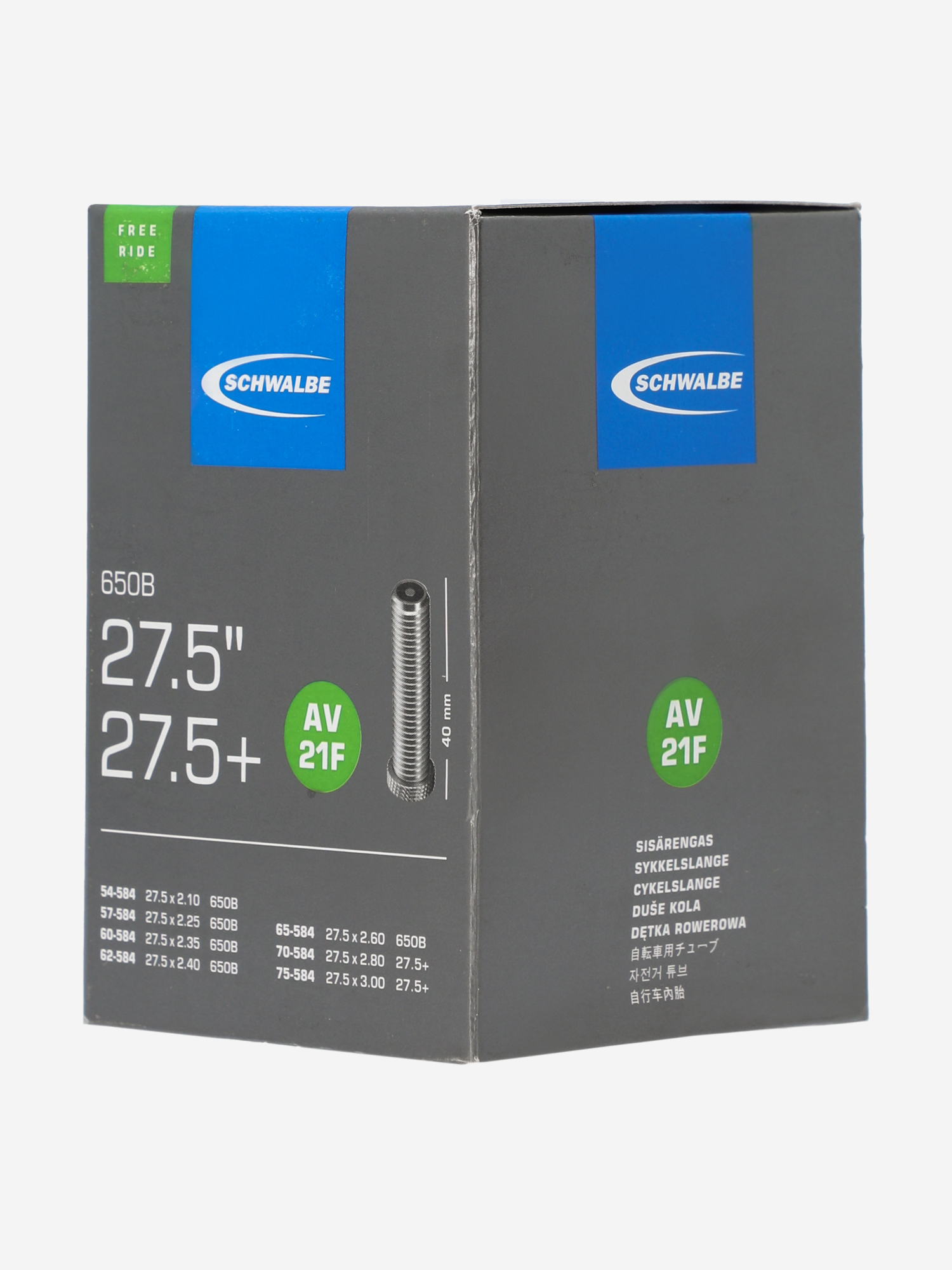 

Камера Schwalbe AV21F TR4 Freeride 27.5" автониппель, Черный