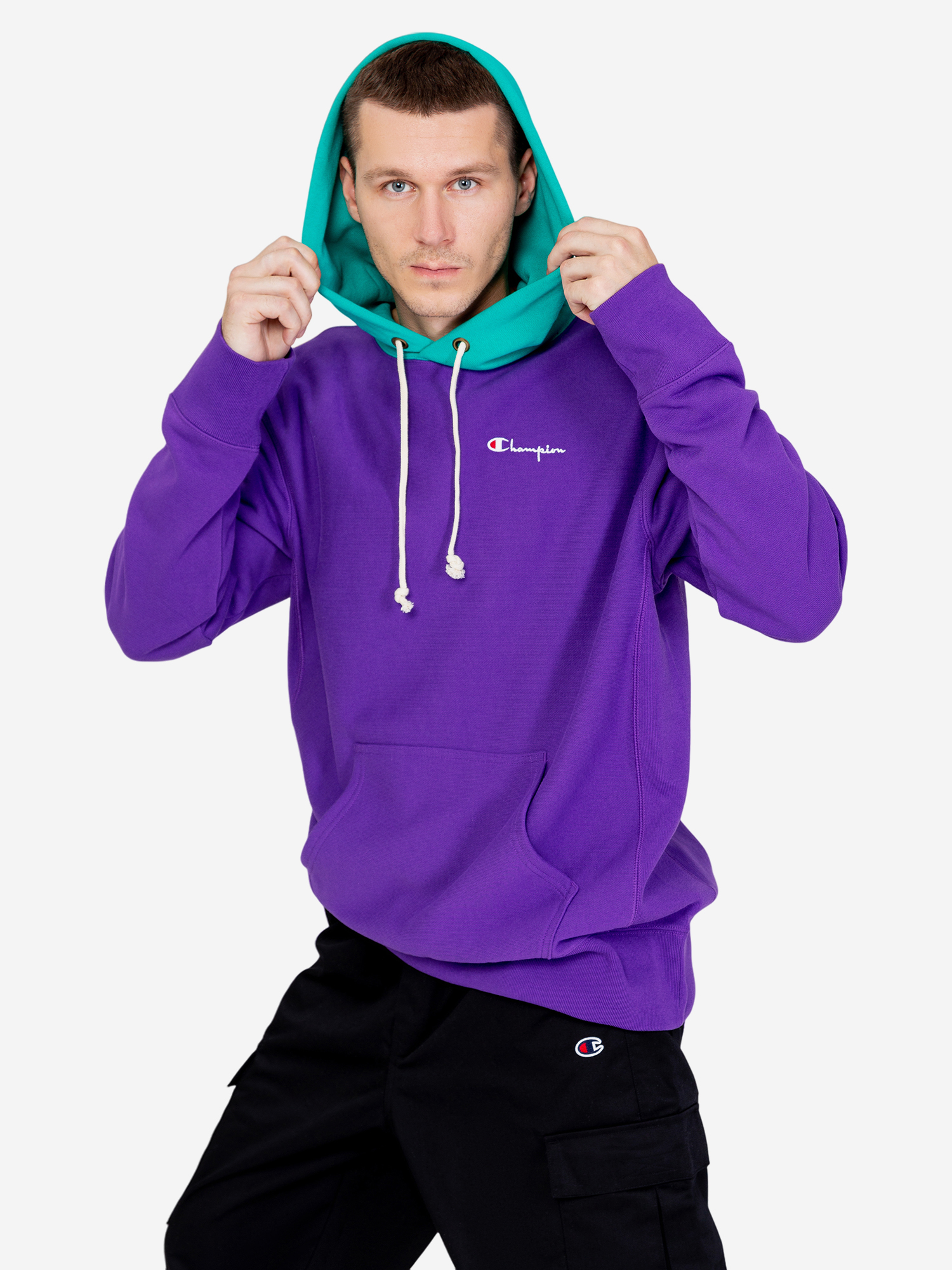 Худи мужская Champion Sweatshirt, Фиолетовый худи мужская lonsdale go sport 2