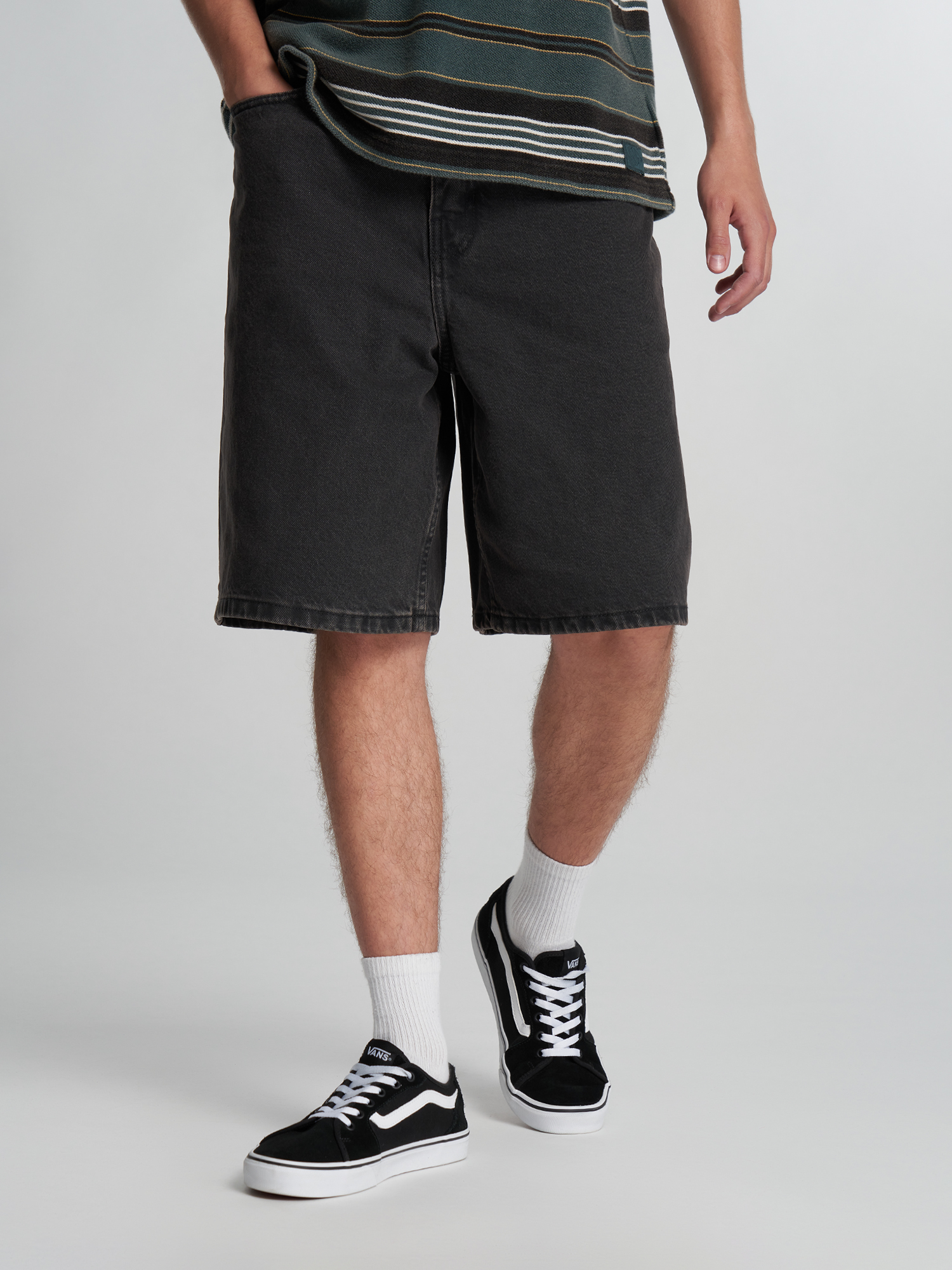 Шорты мужские Vans Check-5 Baggy Denim, Черный