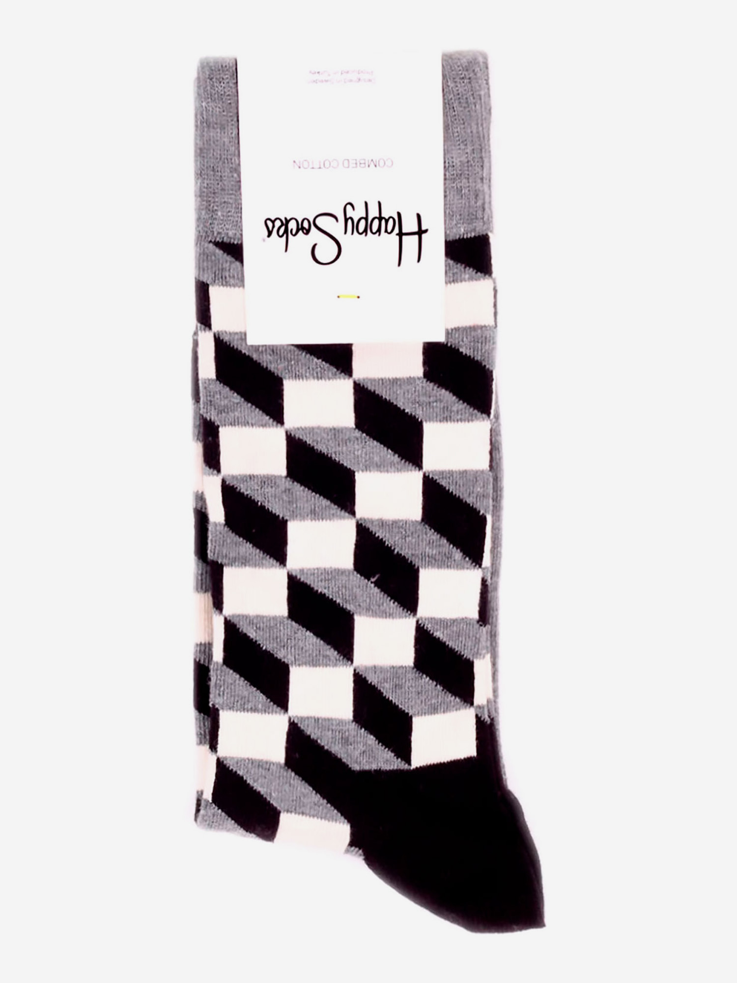 

Носки с рисунками Happy Socks, Filled Optic Black Socks, Черный