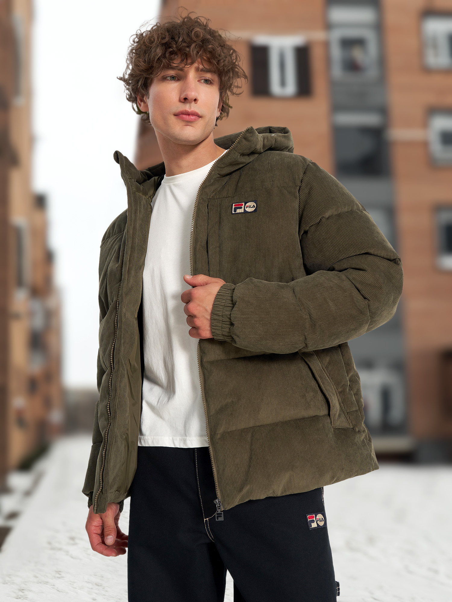Изображение товара Мужской пуховик FILA Милитари короткий водоотталкивающий утепленный