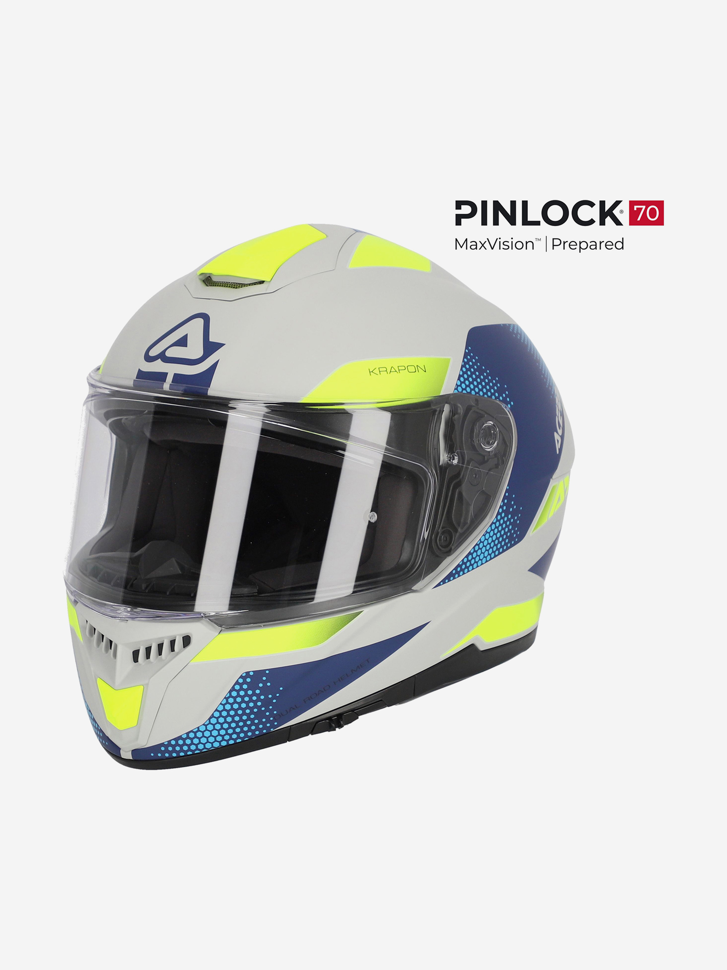 

Мотошлем Интеграл Acerbis KRAPON 22-06 Grey/Blue, Серый