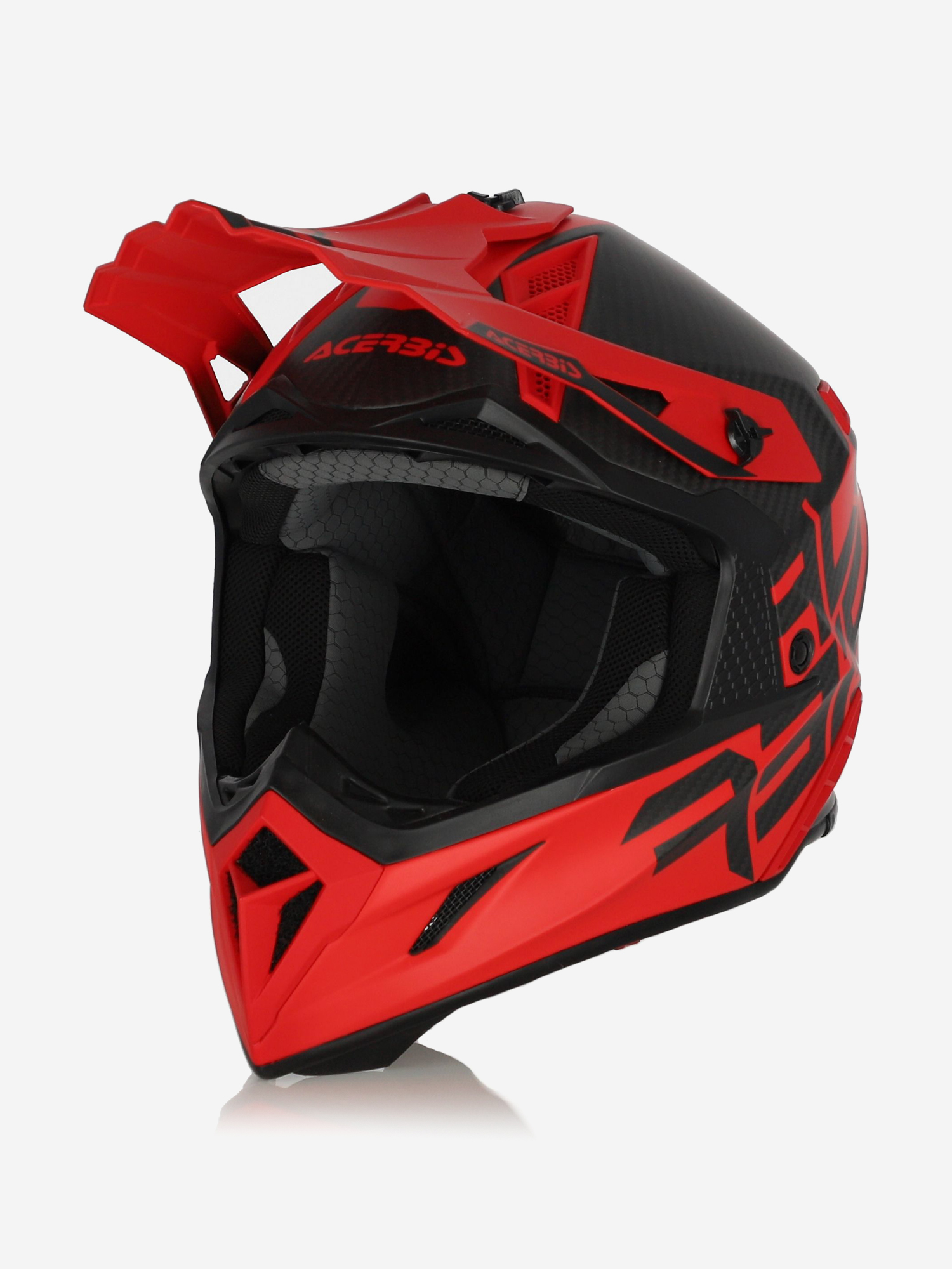 

Мотошлем кроссовый взрослый Acerbis STEEL CARBON Red 2, Черный