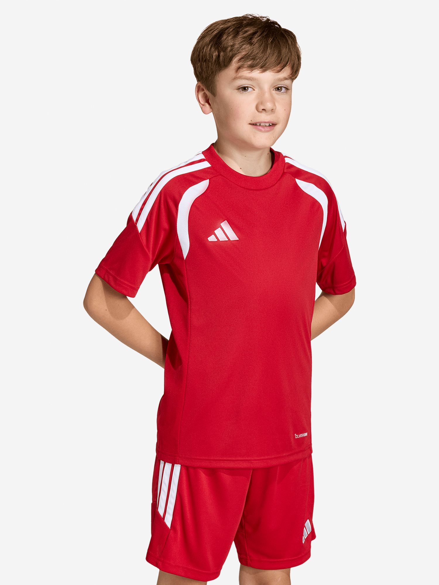 Изображение товара Футболка для мальчиков adidas с коротким рукавом из полиэстера Изображение товара Футболка для мальчиков adidas с коротким рукавом из полиэстера