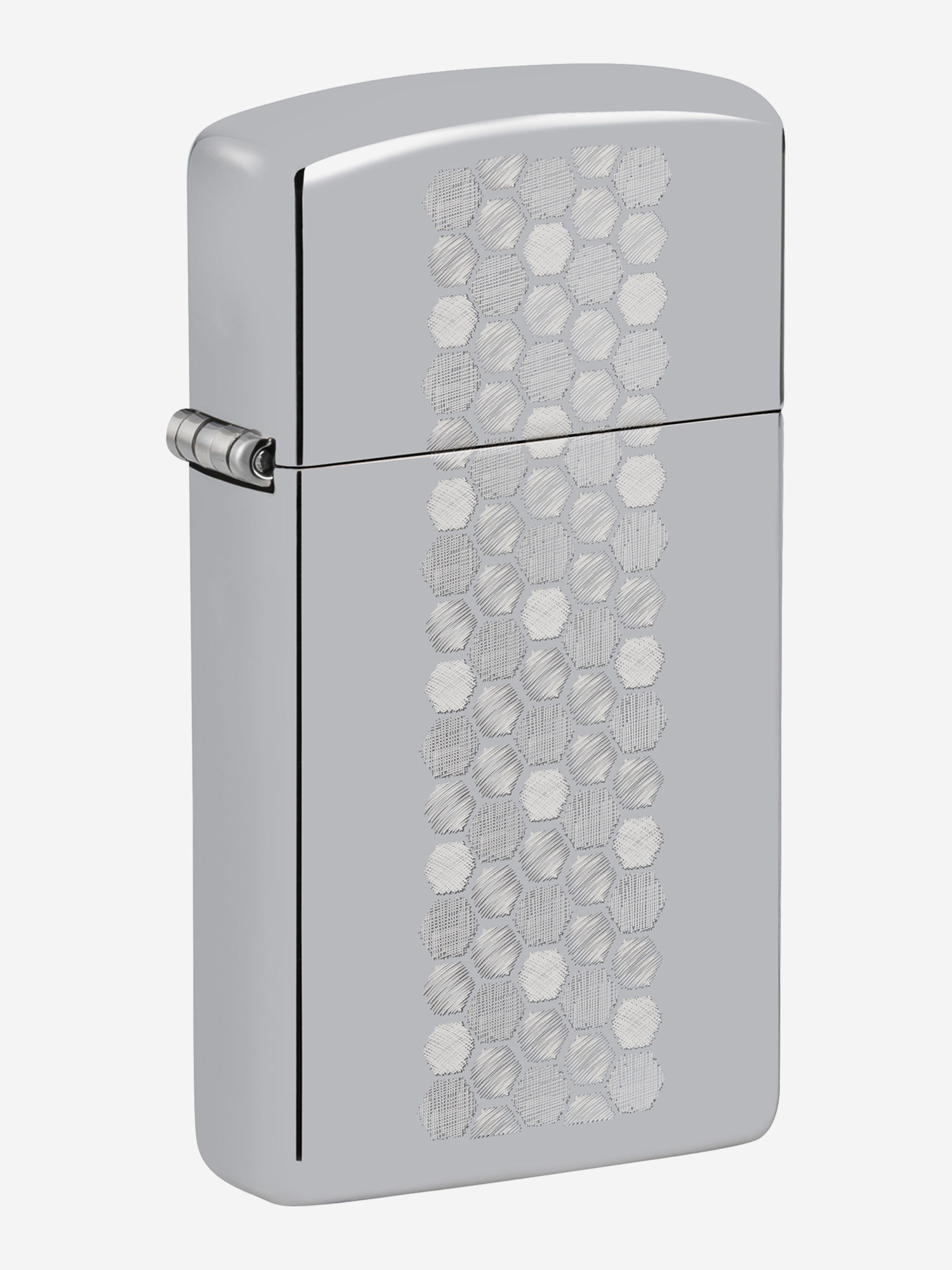 Изображение товара Зажигалка бензиновая ветроустойчивая Zippo Slim Honeycomb Design High Polish Chrome