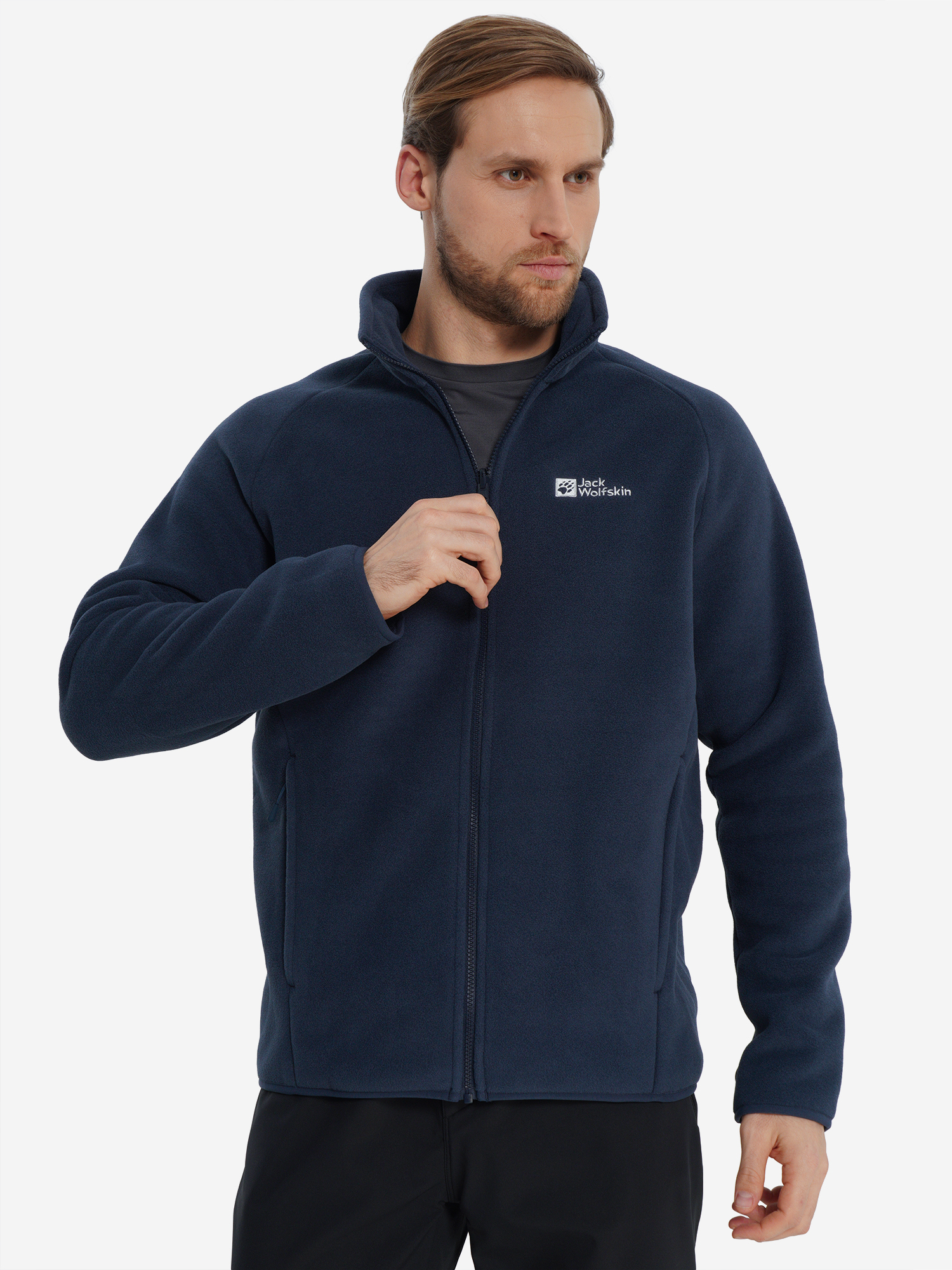 Джемпер флисовый мужской Jack Wolfskin Waldsteig, синий, арт. 30657