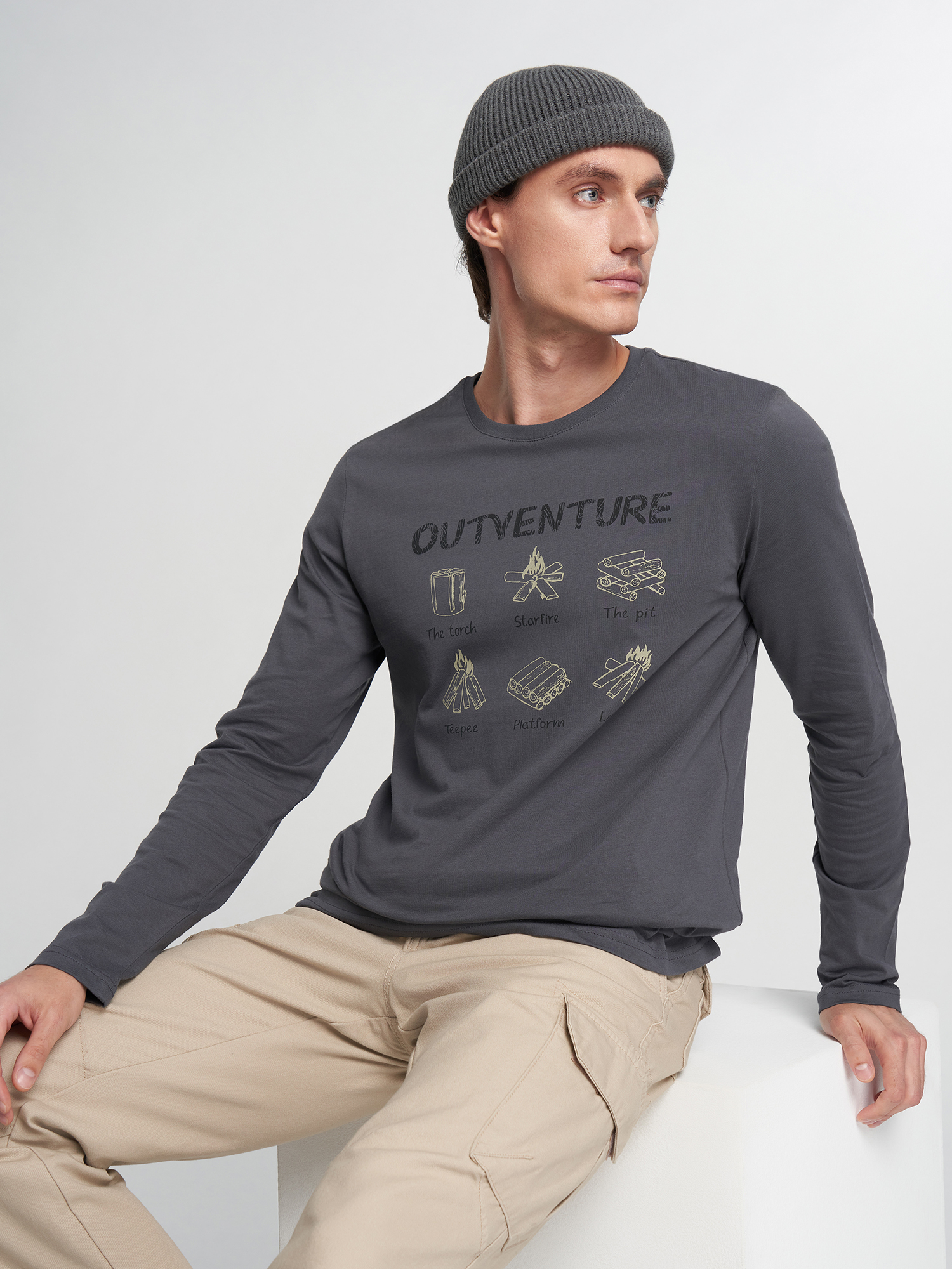 Изображение товара Лонгслив мужской Outventure, Графитовый