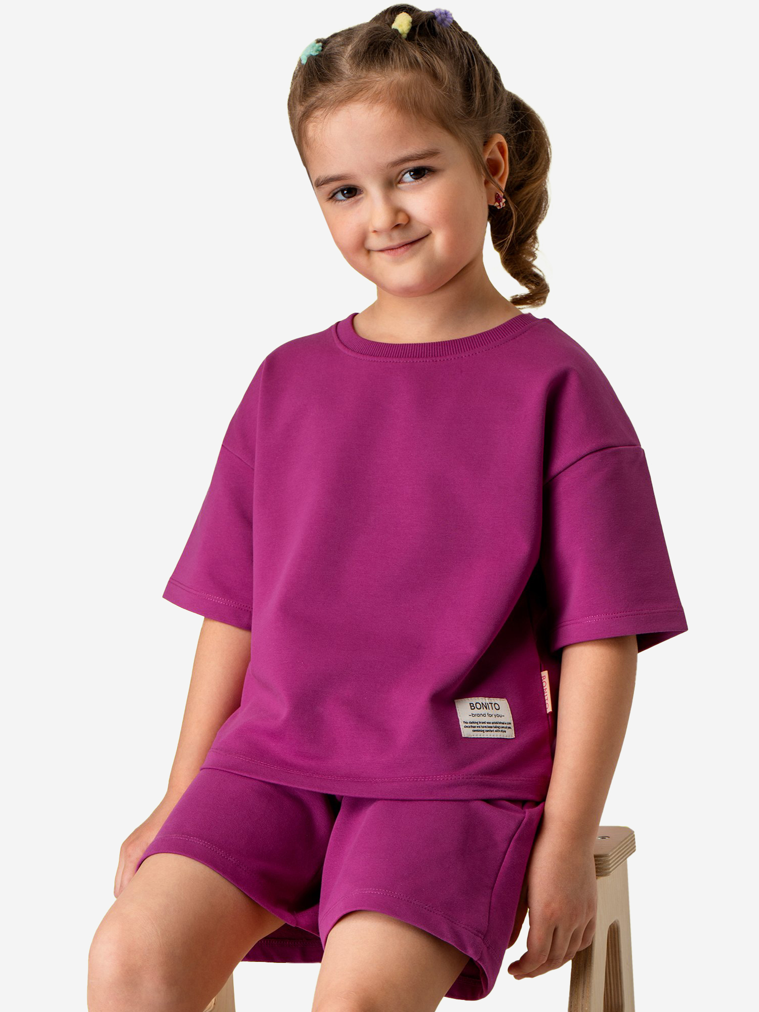 

Костюм для девочек оверсайз Bonito kids, Фиолетовый