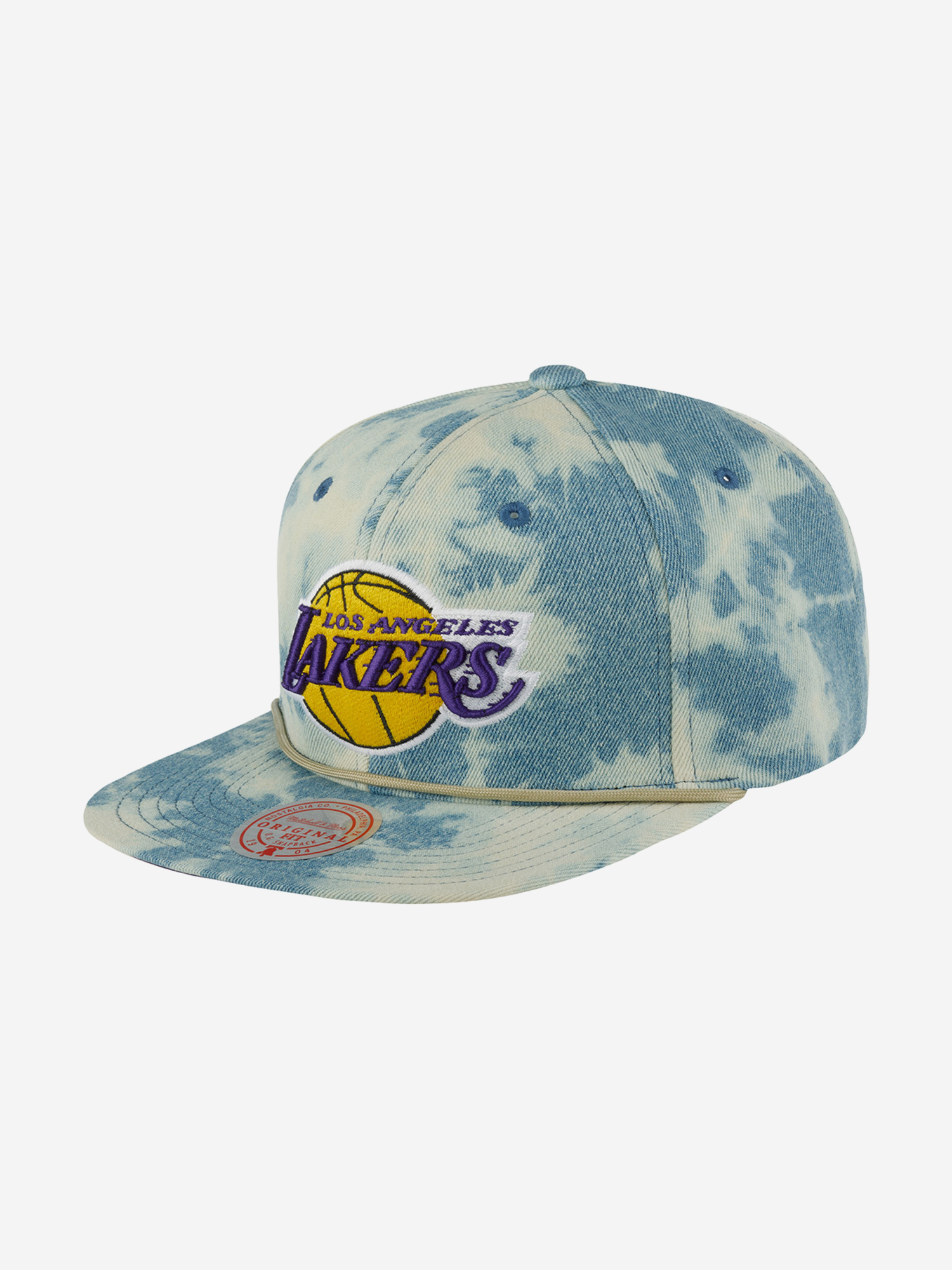 Бейсболка с прямым козырьком MITCHELL NESS HHSS5683-LALYYPPPBLUE Los Angeles Lakers NBA (голубой), Голубой бейсболка с прямым козырьком mitchell ness hhss5371 sjsyypppofwh san jose sharks nhl голубой голубой