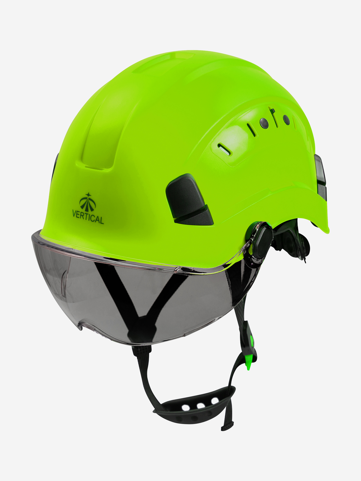 Изображение товара Каска защитная Zenon зеленая с затемненным визором для промальпа