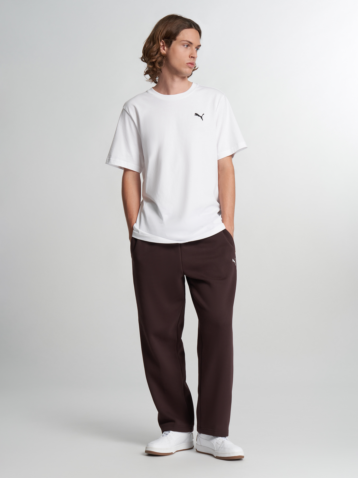 Брюки мужские PUMA Essentials Elevated Tape, Коричневый 4