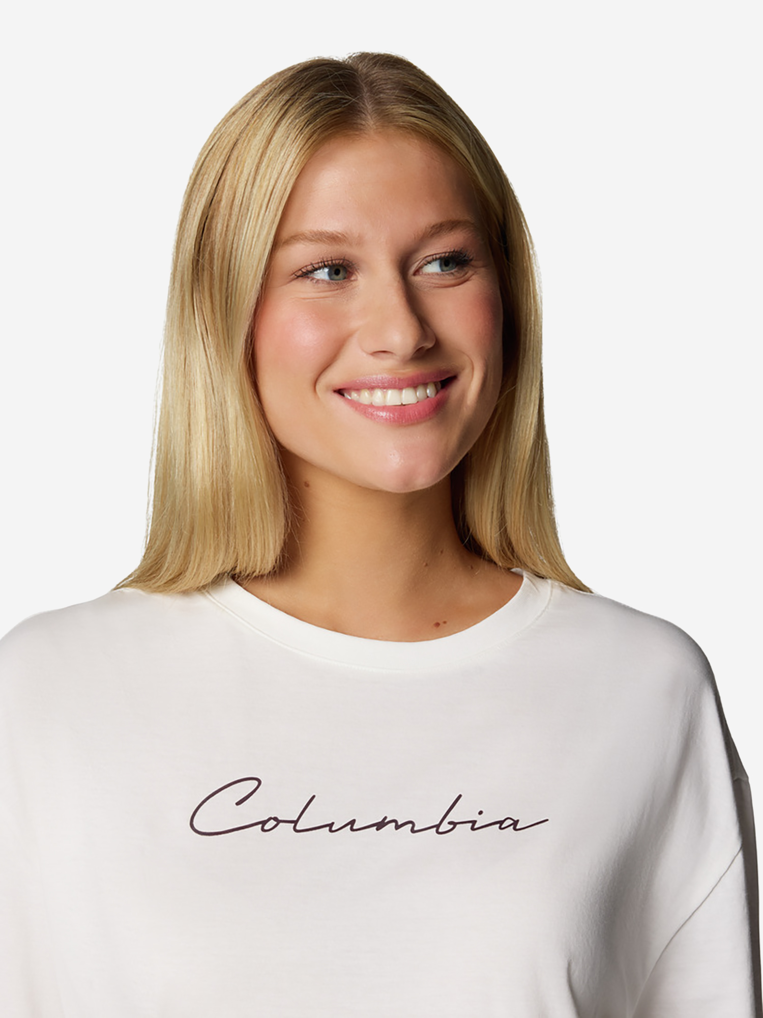 фото Футболка женская оверсайз columbia rolling bend graphic oversized tee, белый
