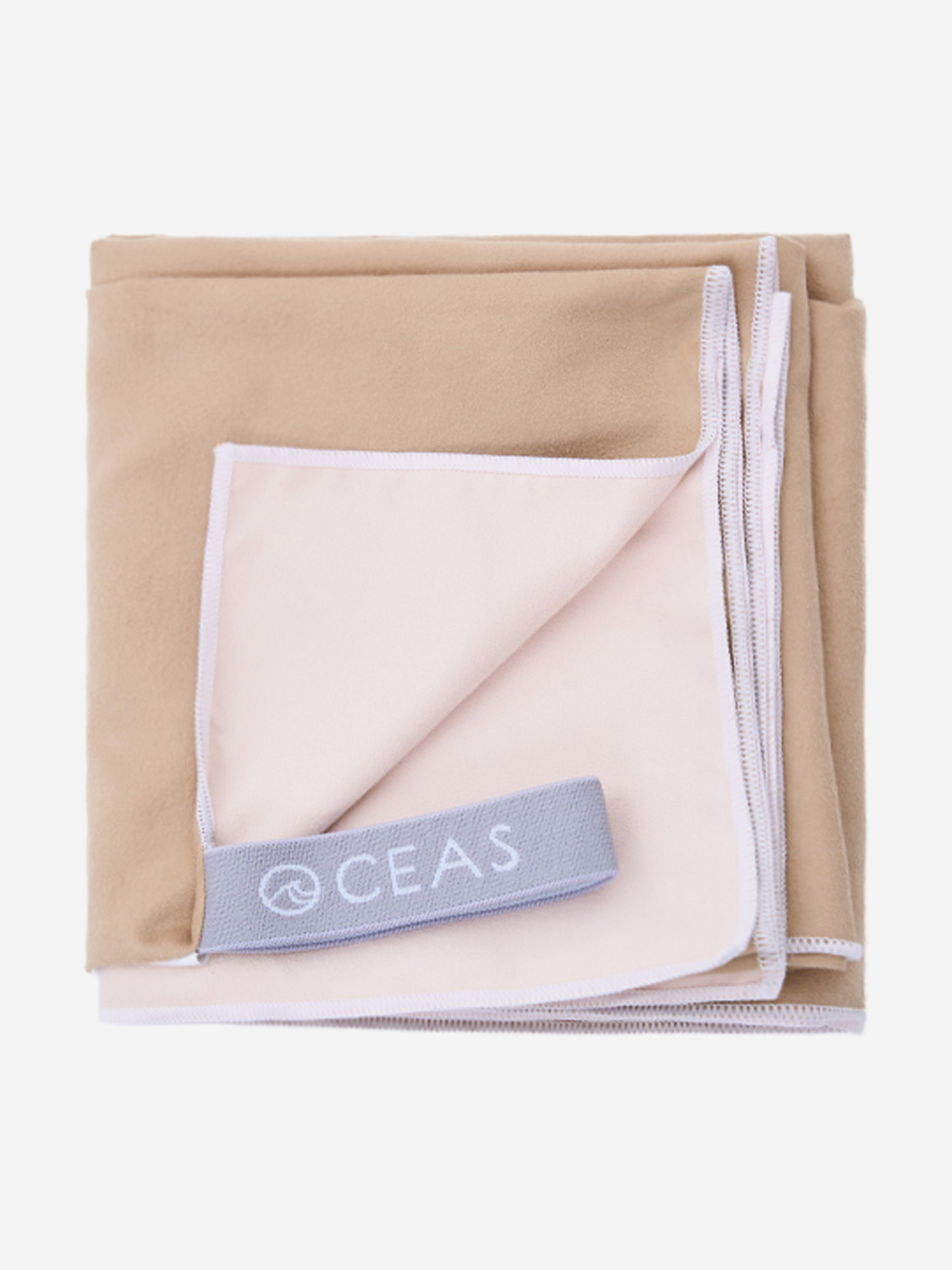 Полотенце спортивное из микрофибры двухцветное 150 x 75 OCEAS Бежевый 907₽