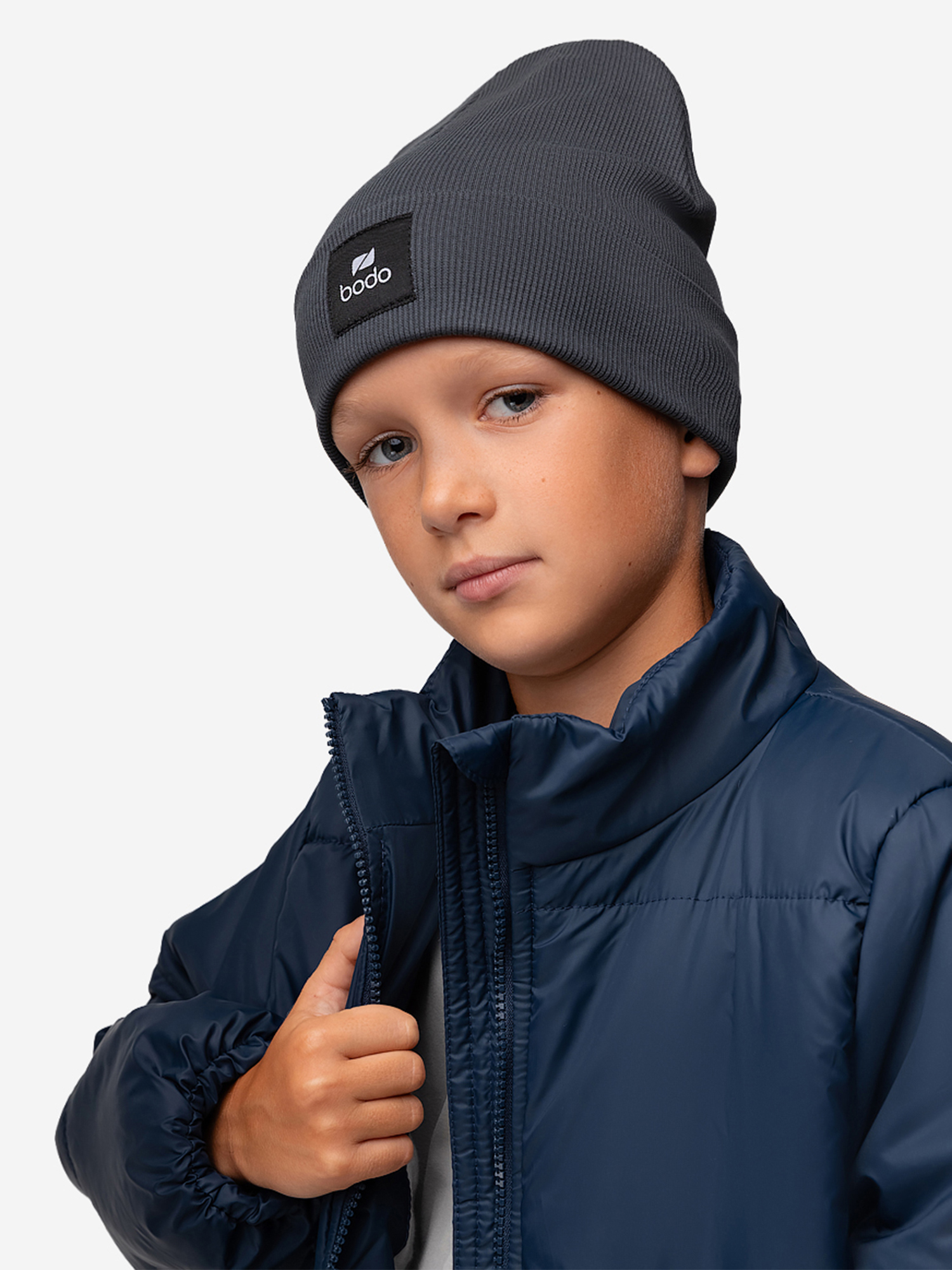 Изображение товара Шапка bodo графит демисезонная для детей и взрослых стильный головной убор