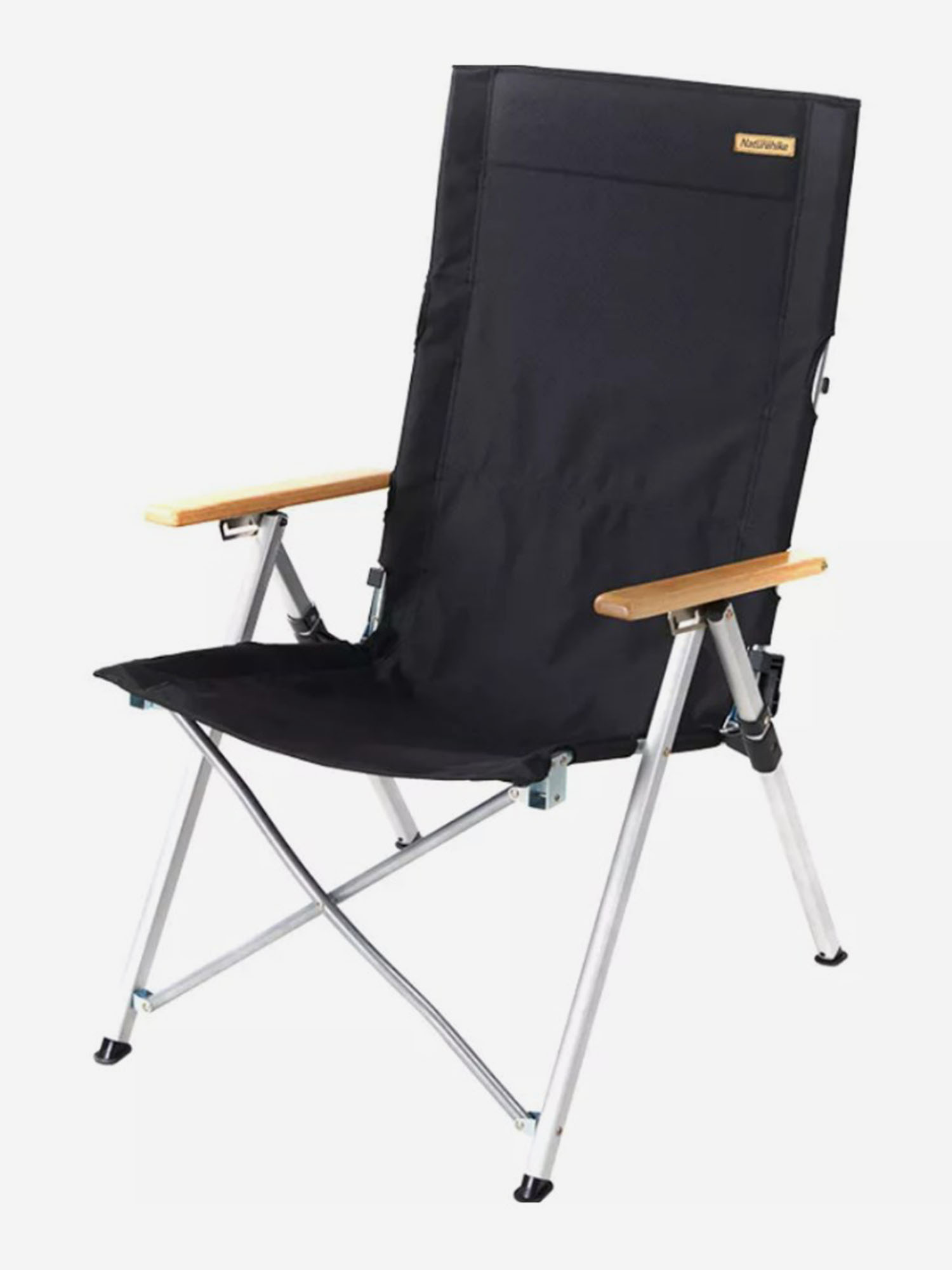 Кресло туристическое Naturehike складное, регулируемое, черное, до 140 кг, Черный