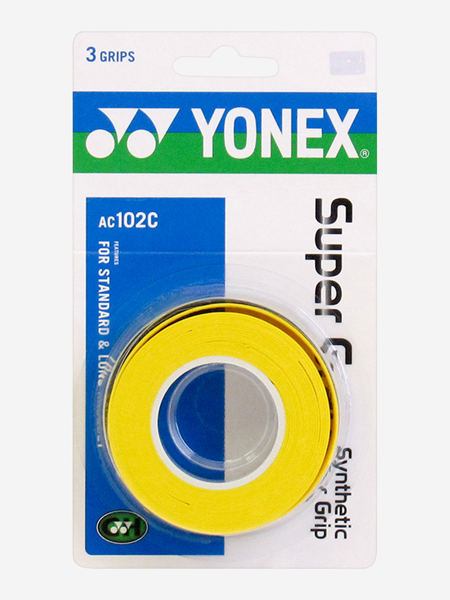 

Обмотка для ракеток Yonex Super Grap AC102EX-3 Y, 3шт., Желтый