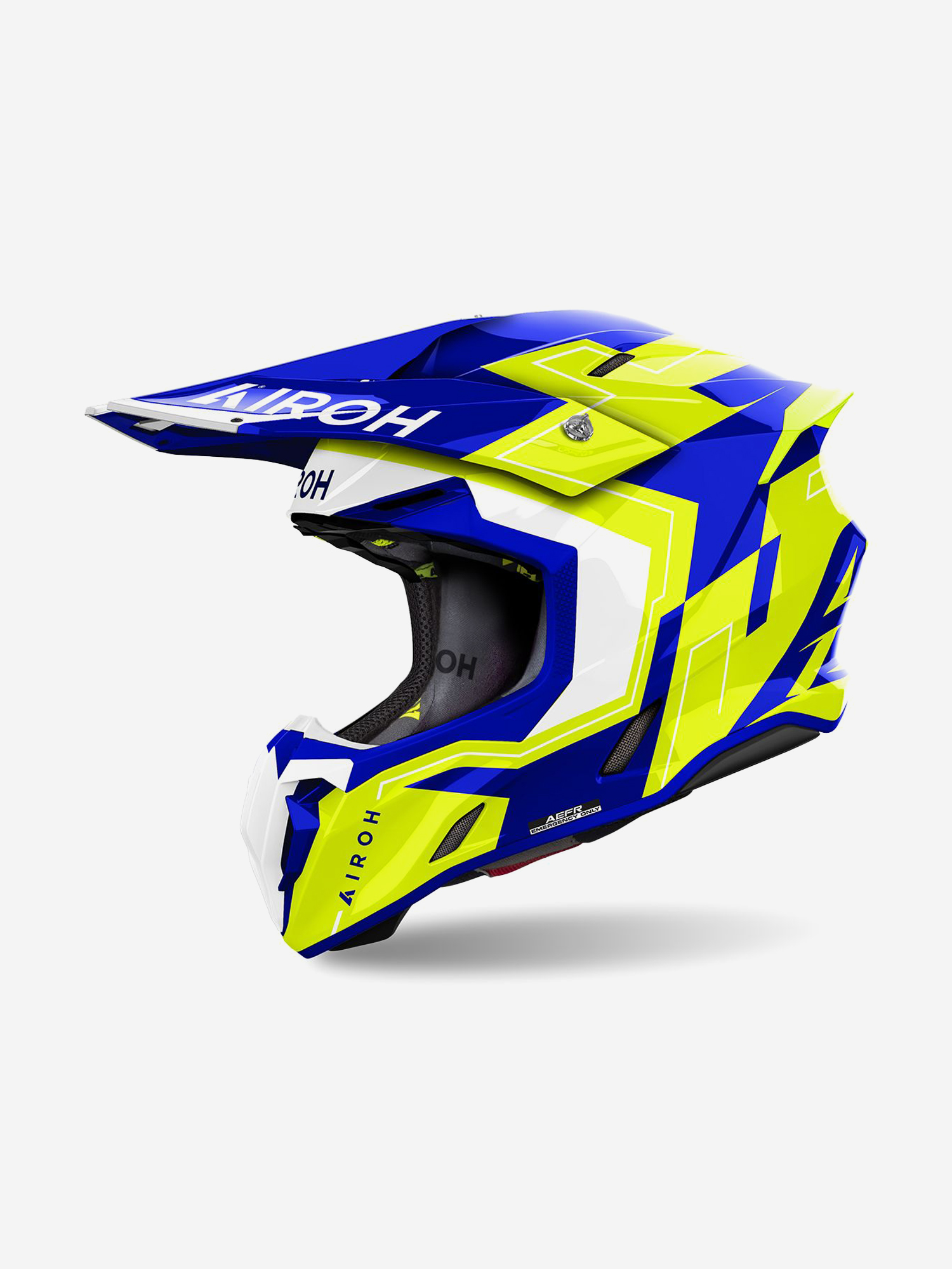 

Мотошлем Кроссовый Airoh TWIST 3 DIZZY Blue/Yellow Glossy, Синий