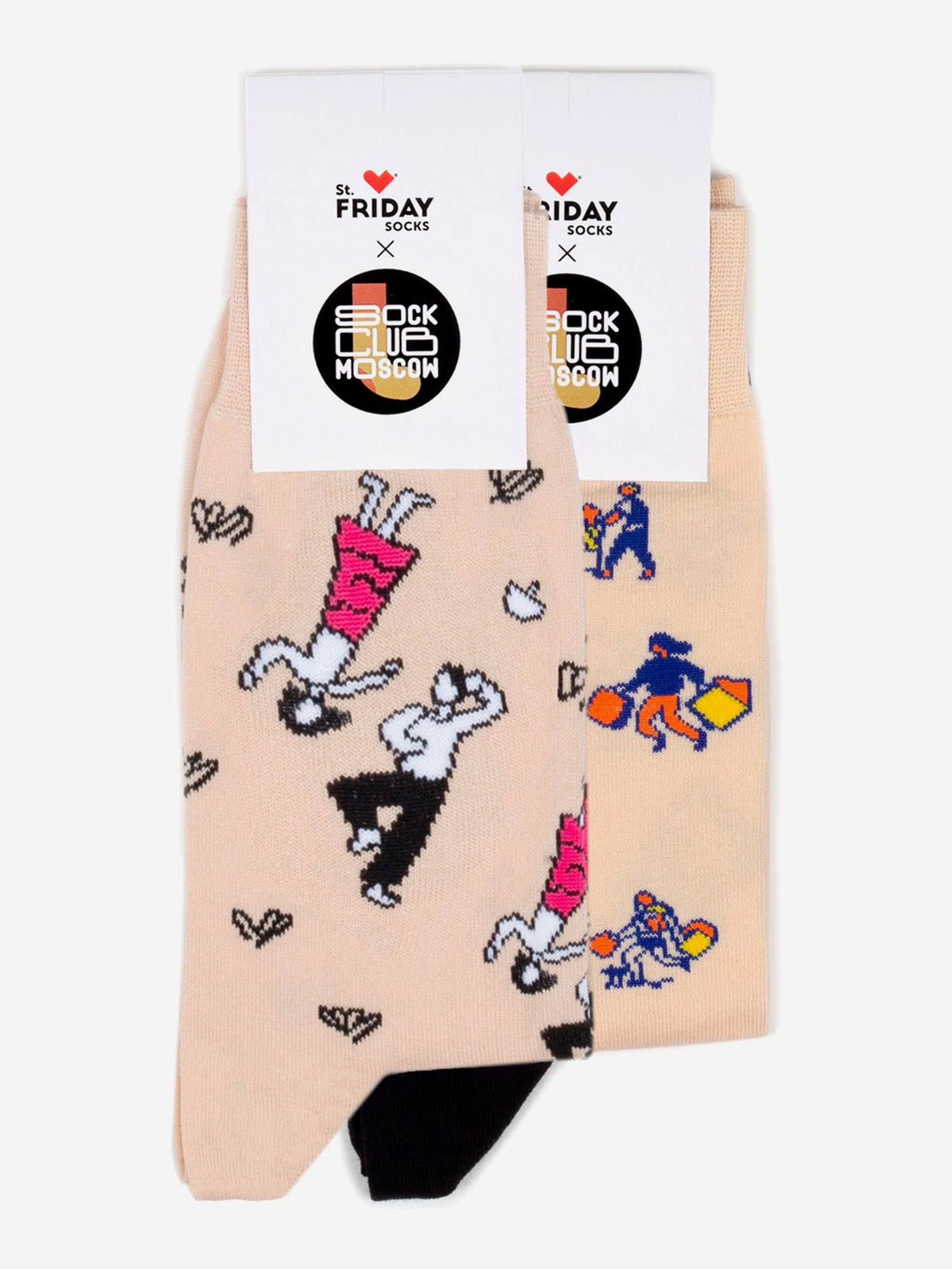 

Комплект носков St.Friday Socks x Sock Club Moscow, Отдыхающие, Две пары носков, Бежевый