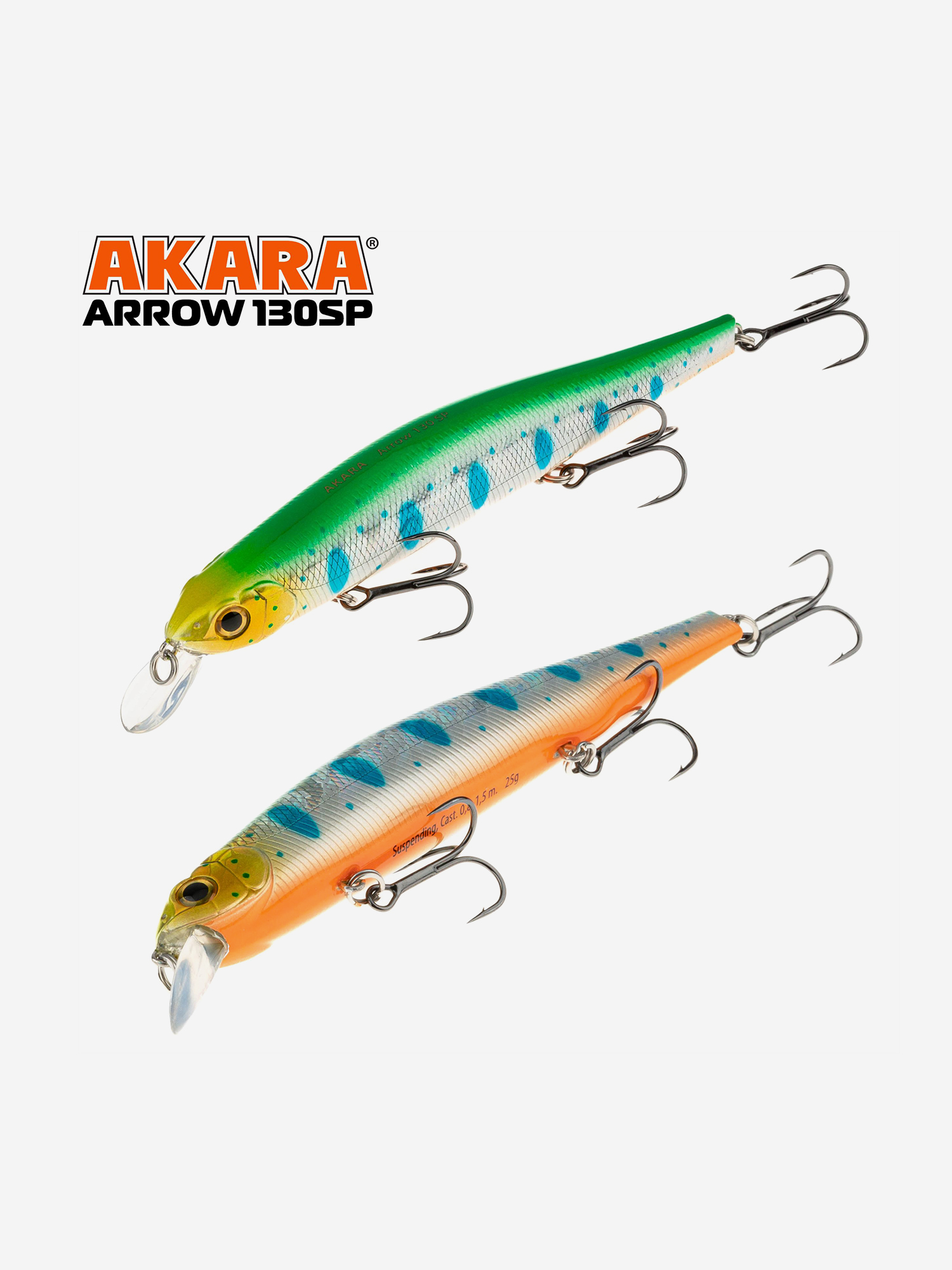 Изображение товара Воблер Akara Arrow 130SP минноу суспендер на щуку, судака 25гр A204